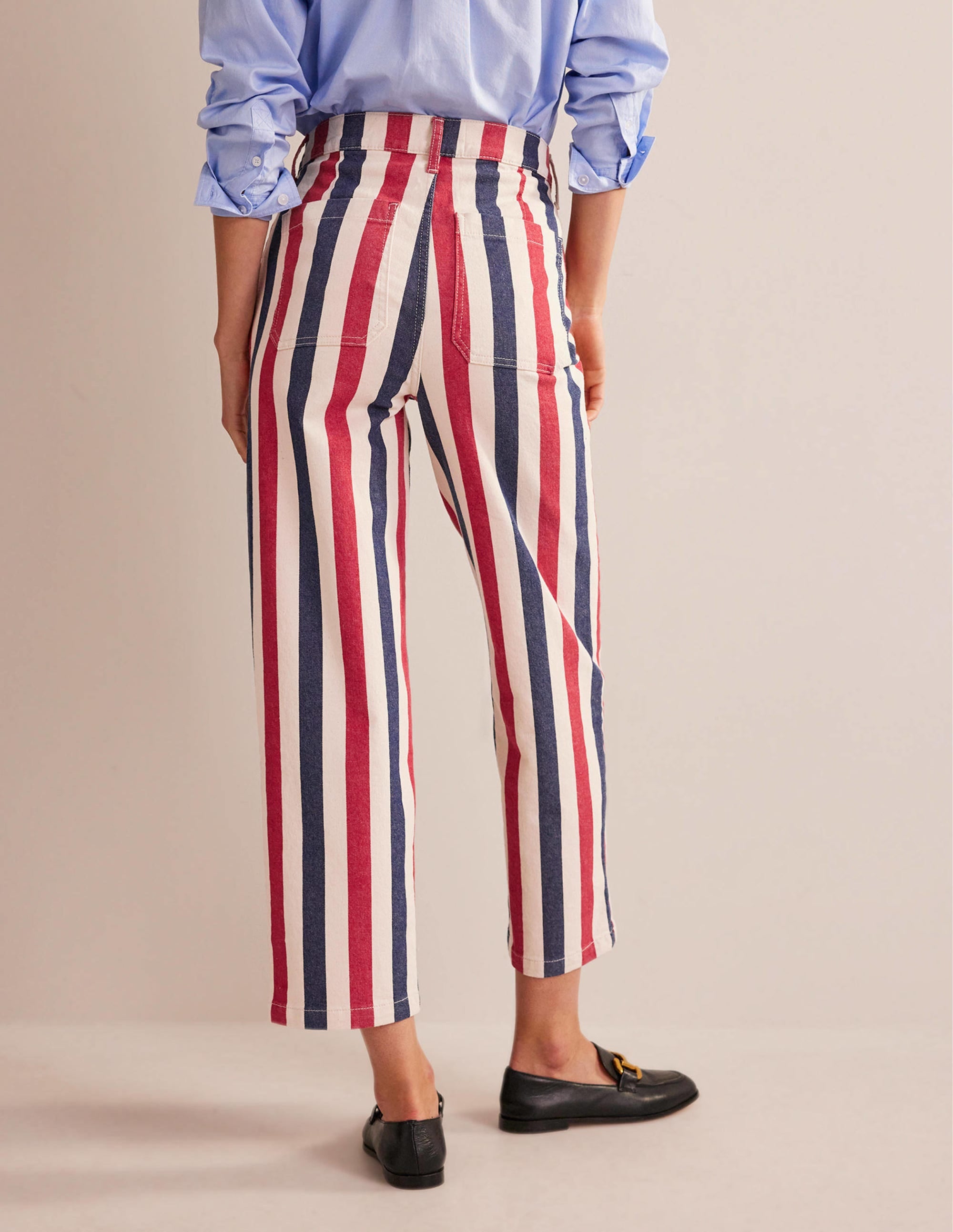 Striped Straight Jeans-Red/Blue Stripe - Image 3