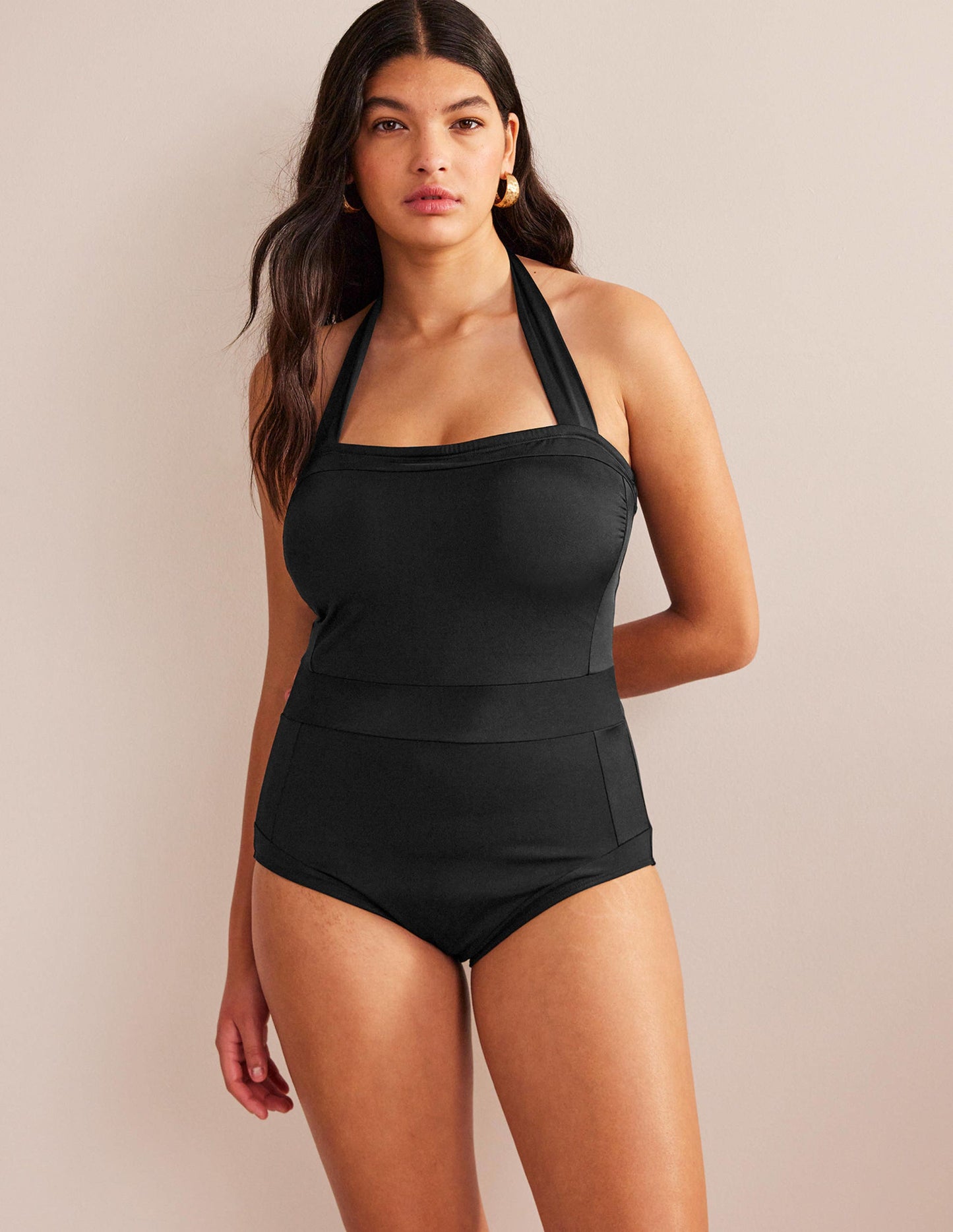 Santorini Halterneck Swimsuit-Black