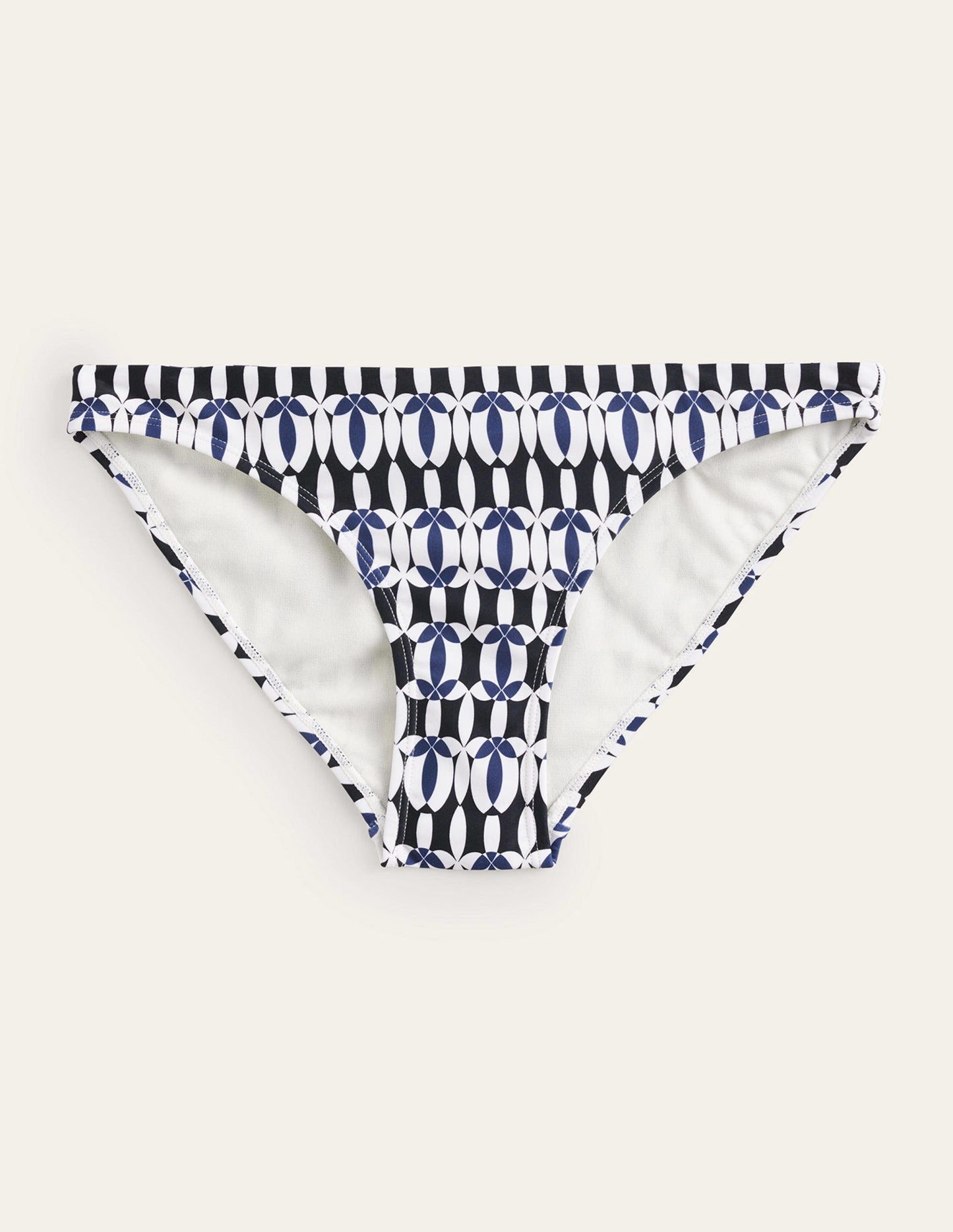 Classic Bikini Bottoms-Black, White Geo