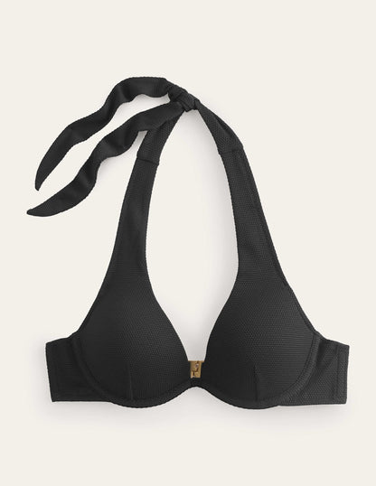 Enhancer Underwired Bikini Top-Black Honeycomb