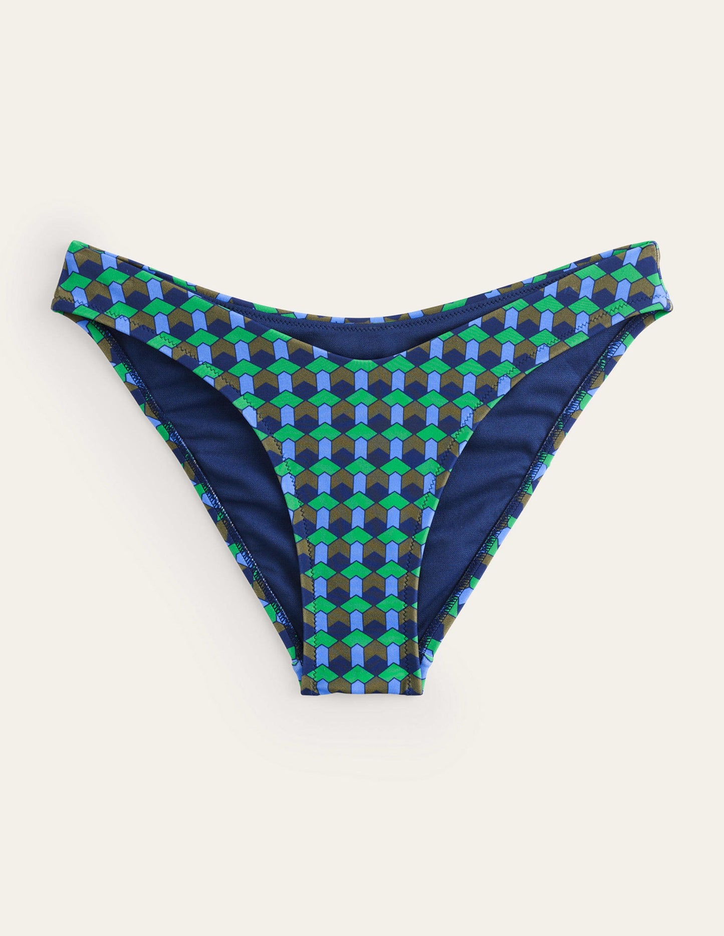 Curved-Top Bikini Bottoms-Bright Green, Multi Geo