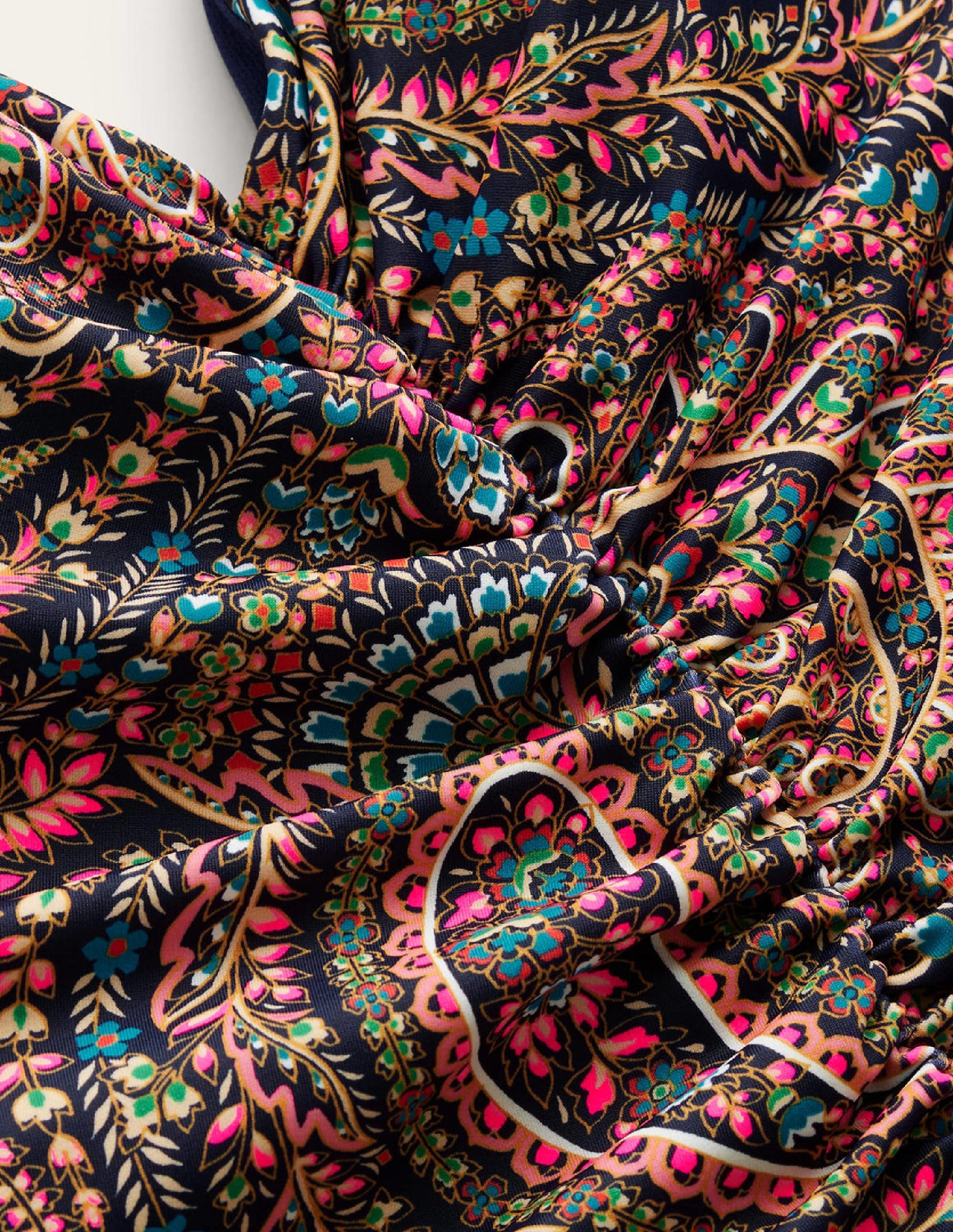 Ruched V-neck Swimsuit-Light Navy, Palace-6