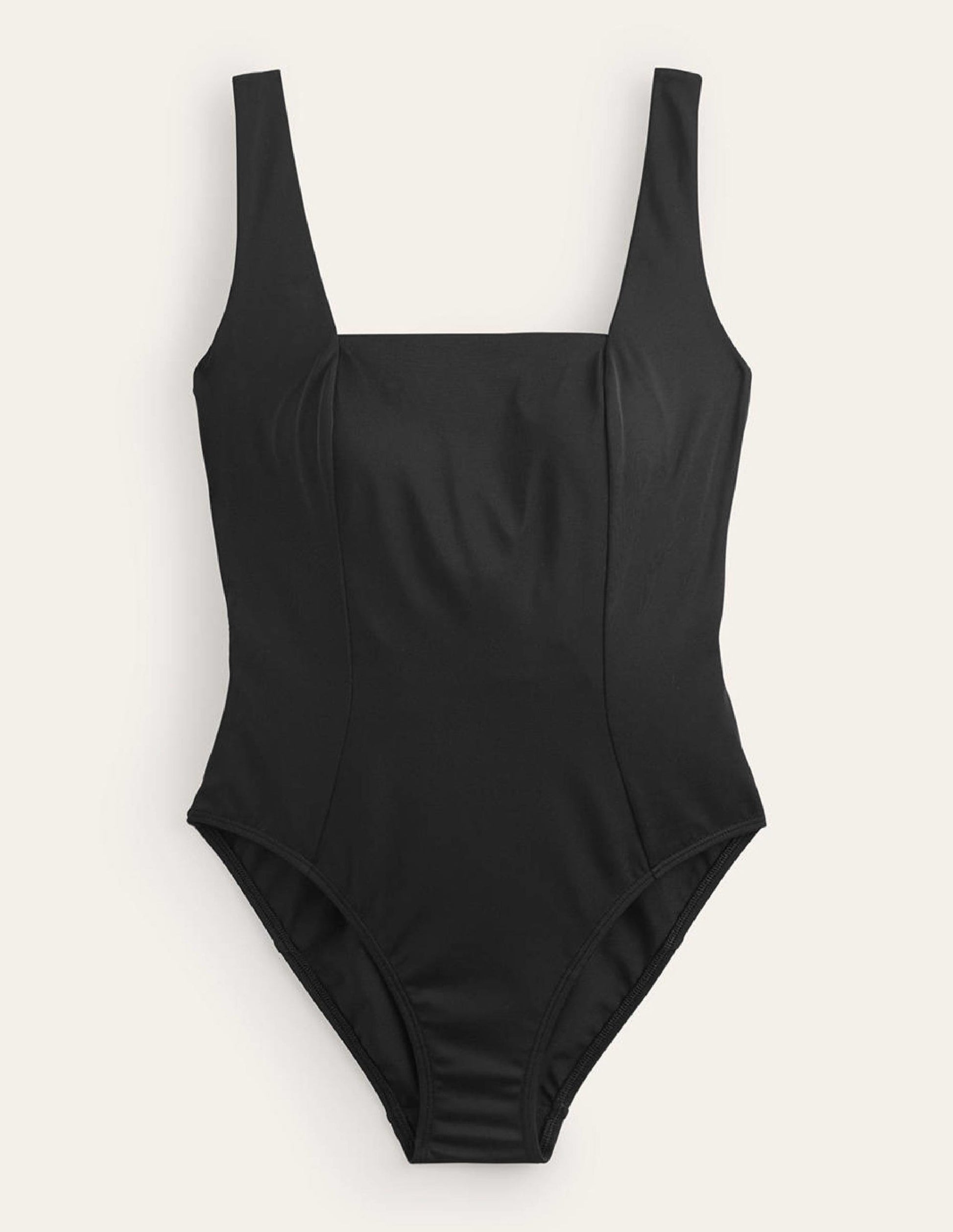 Square-Neck Panelled Swimsuit-Black-5