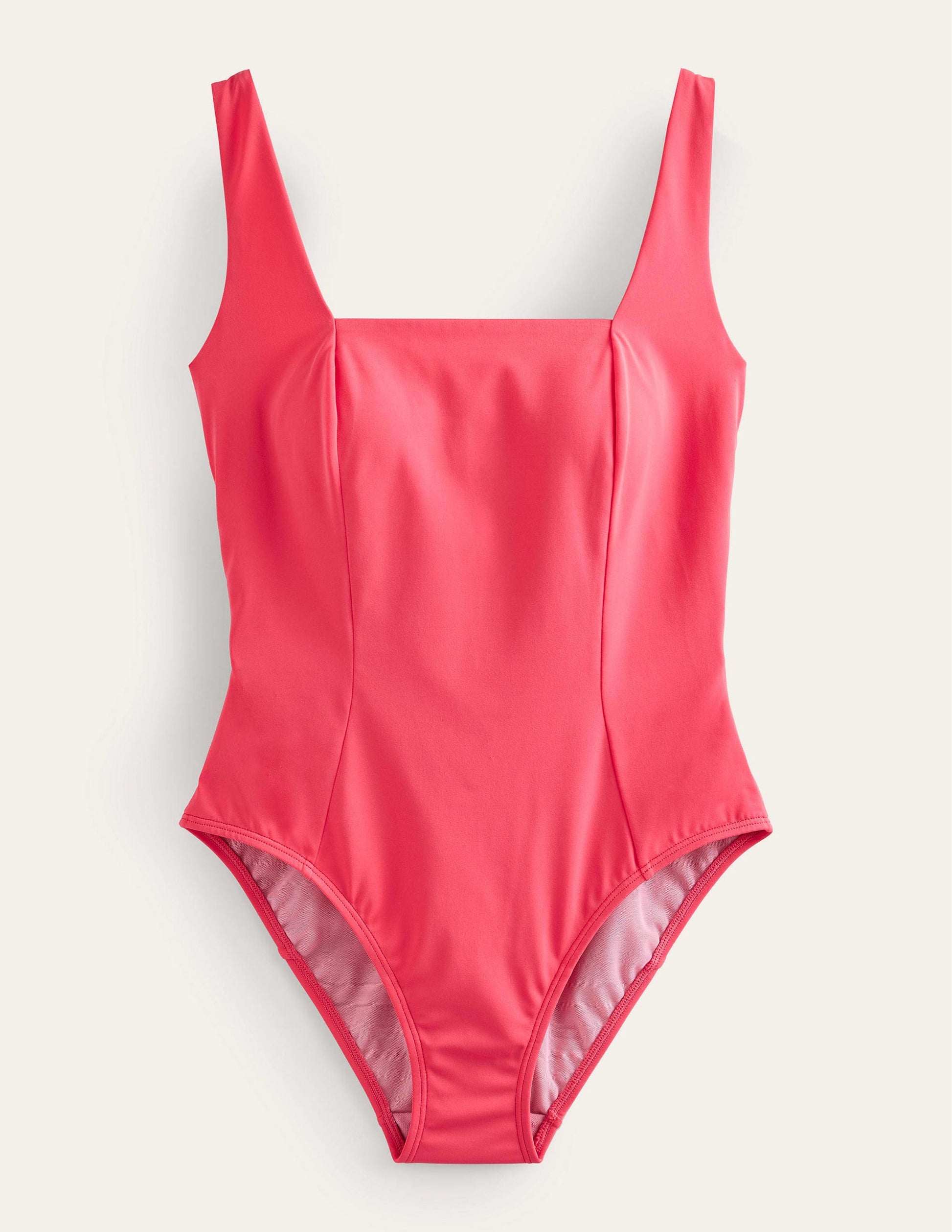 Square-Neck Panelled Swimsuit-Pink Berry-6