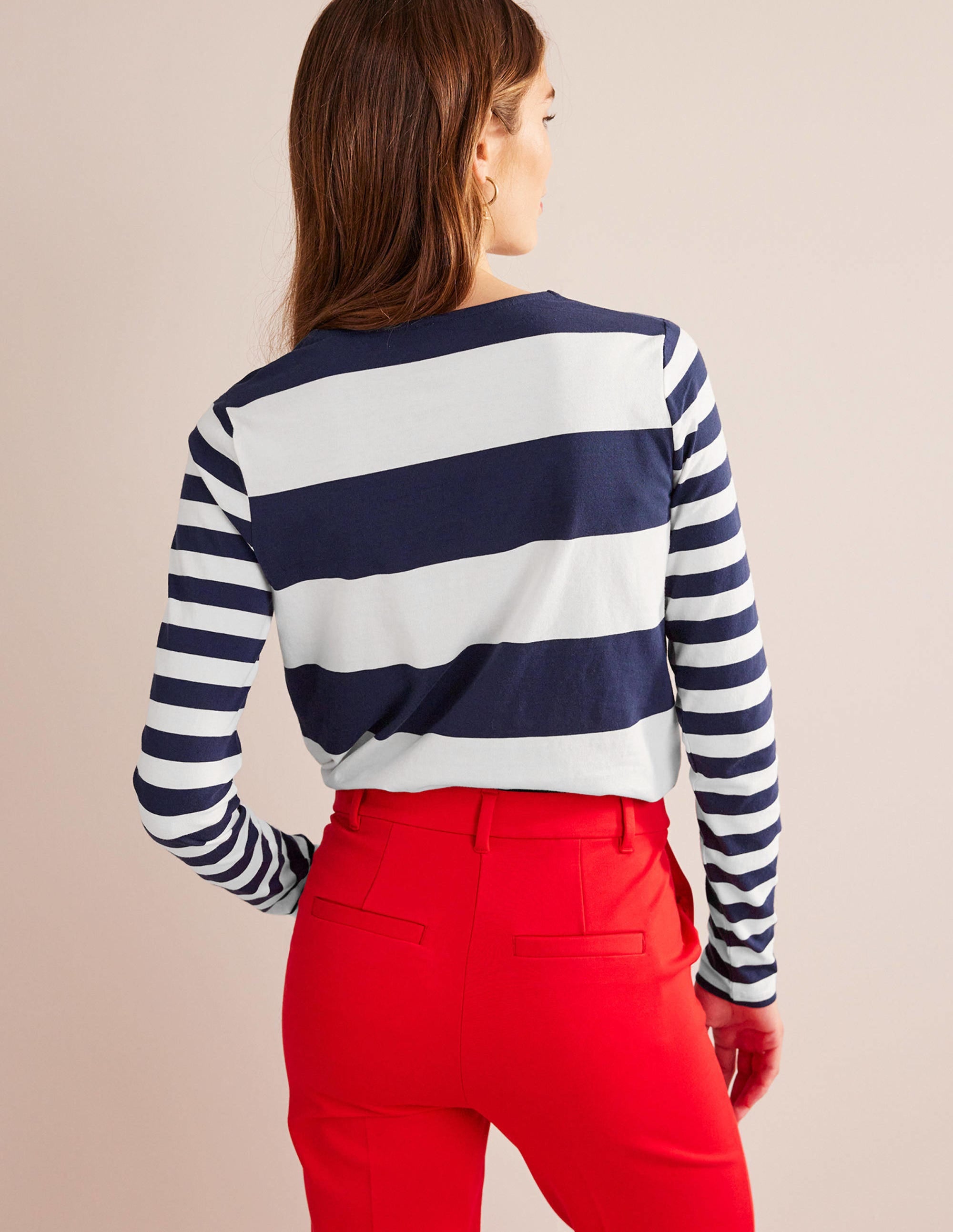 Bea Long Sleeve Breton-French Navy and Ivory - Image 4