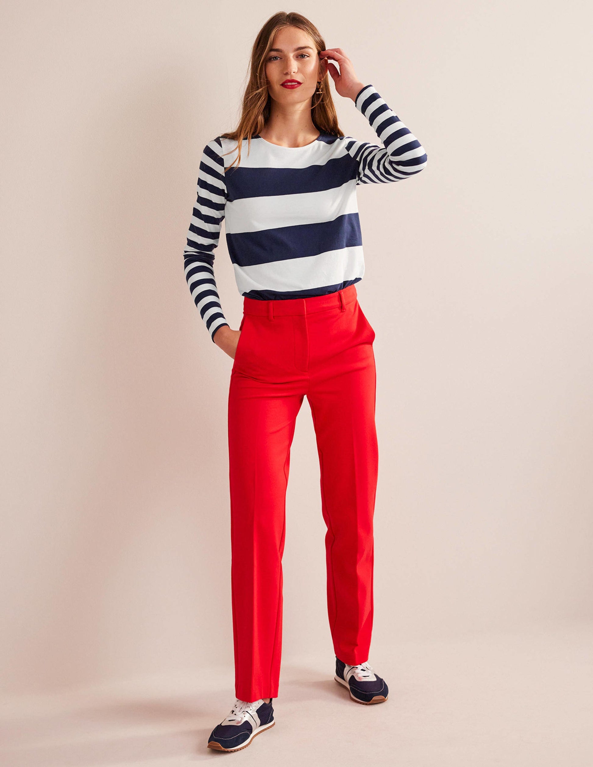 Bea Long Sleeve Breton-French Navy and Ivory-5
