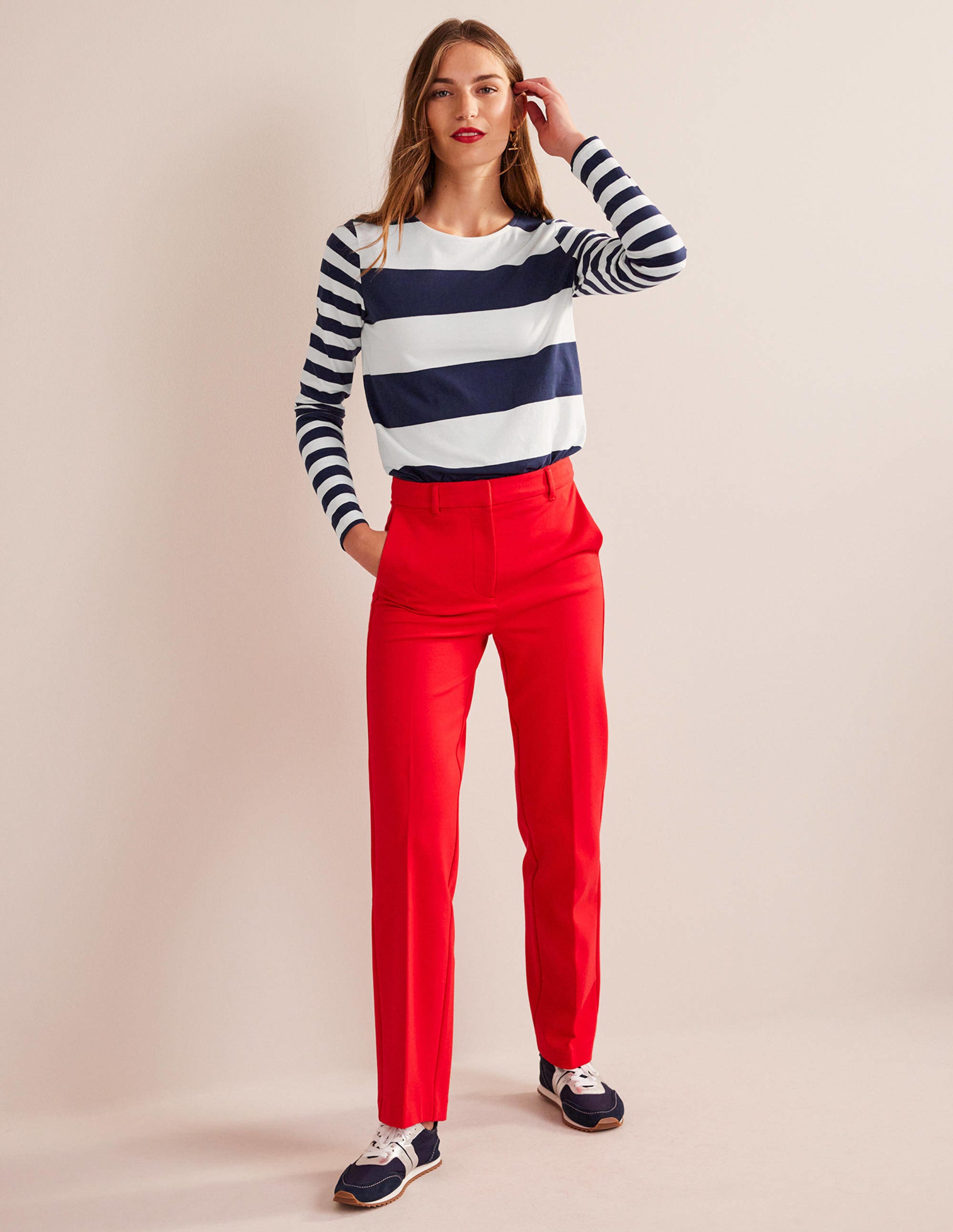 Bea Long Sleeve Breton-French Navy and Ivory - Image 5