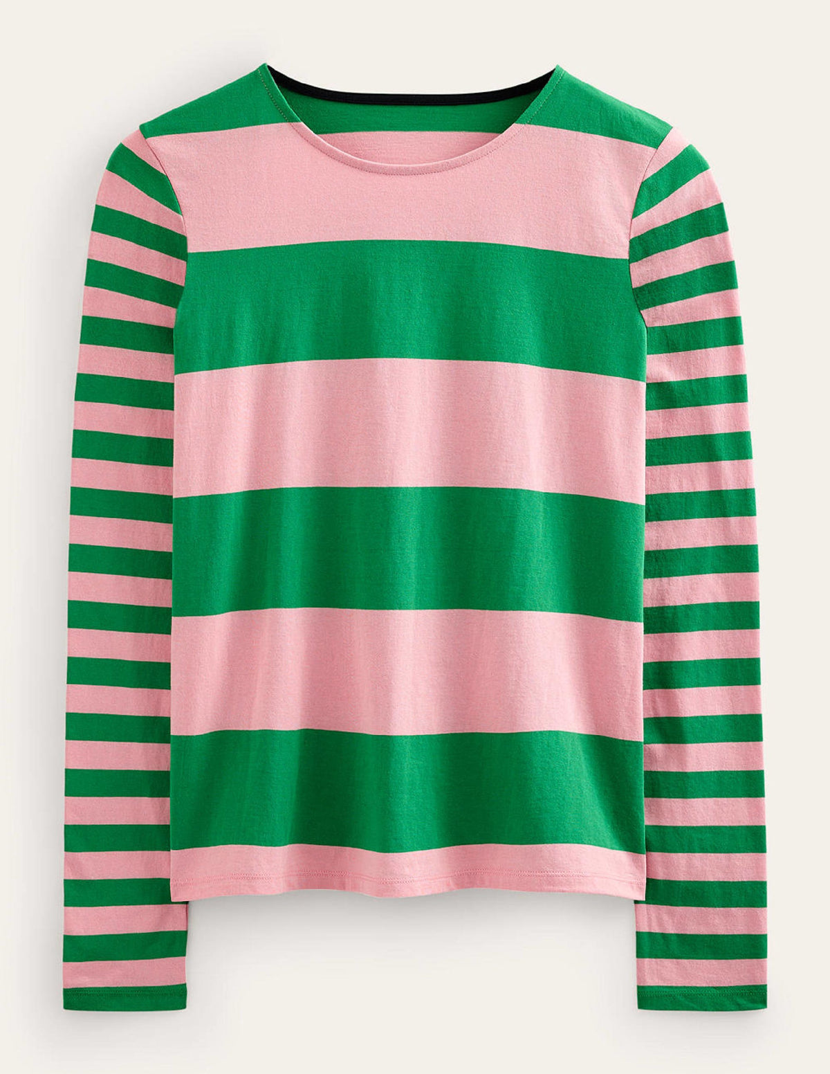 Bea Long Sleeve Breton-Pink, Green Hotch - Image 8