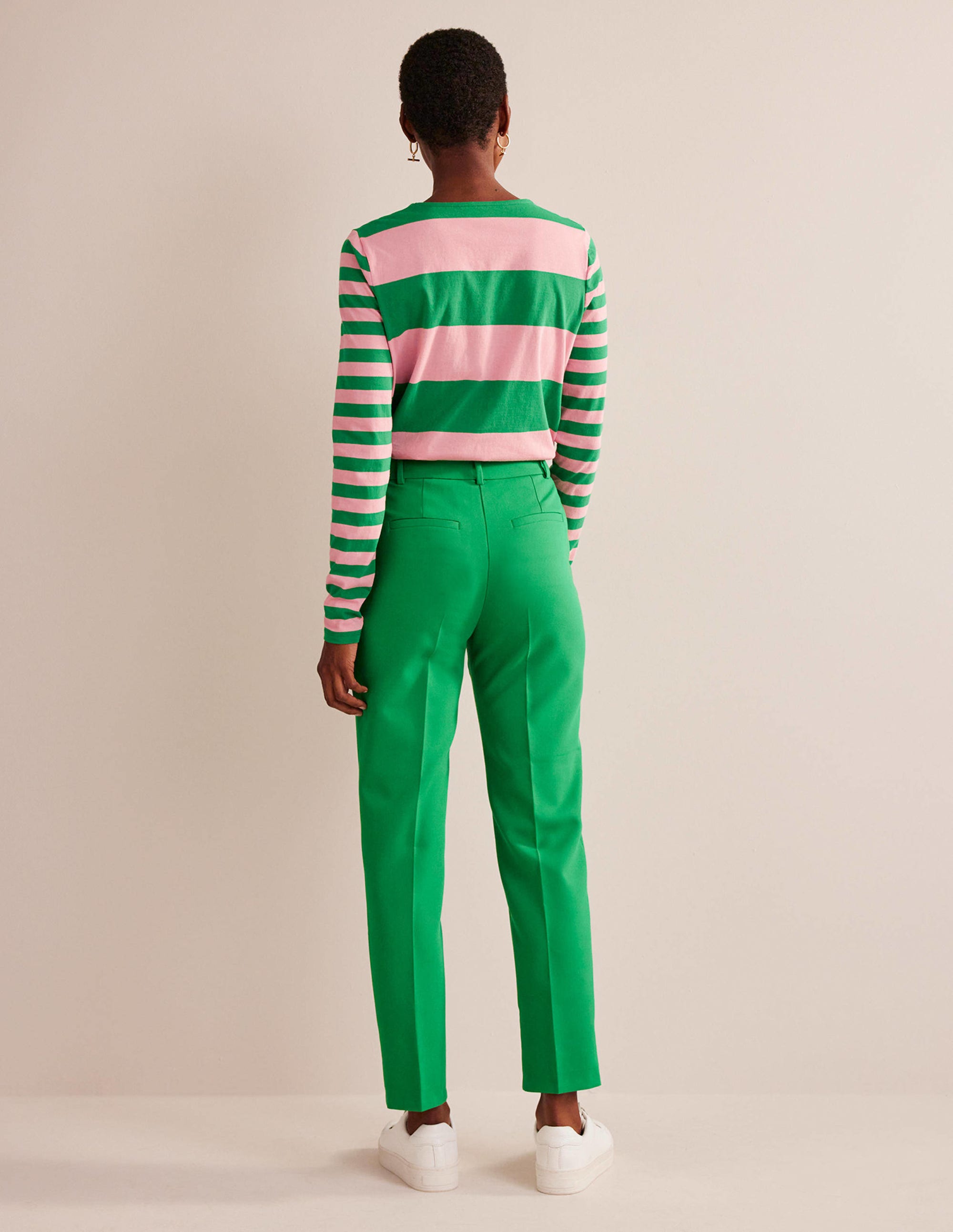 Bea Long Sleeve Breton-Pink, Green Hotch - Image 6
