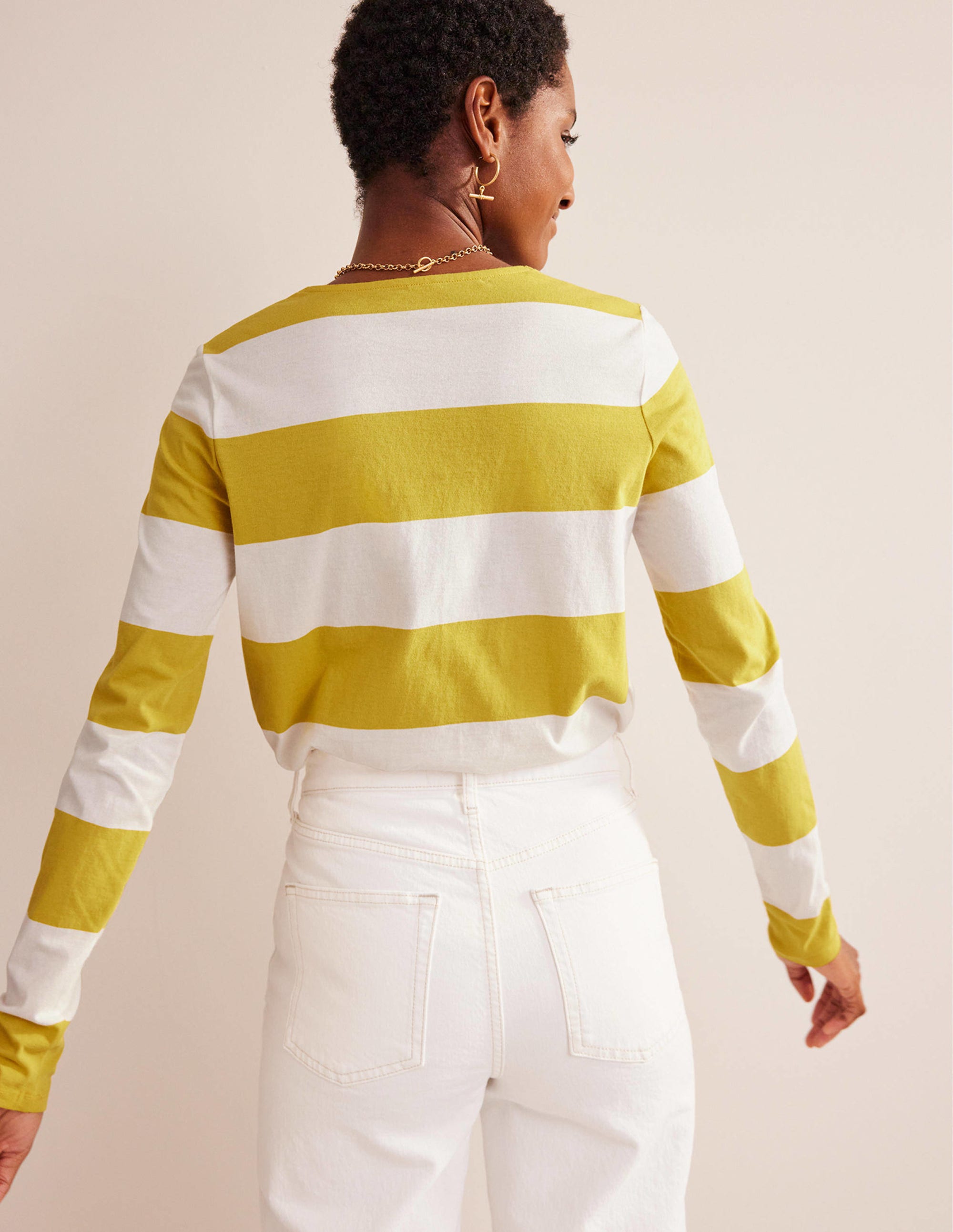 Bea Long Sleeve Breton-Ivory, Yellow - Image 3