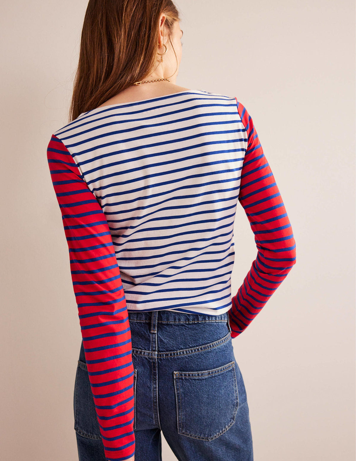 Ella Long Sleeve Breton-Ivory, Colbalt, Hot Pepper-4