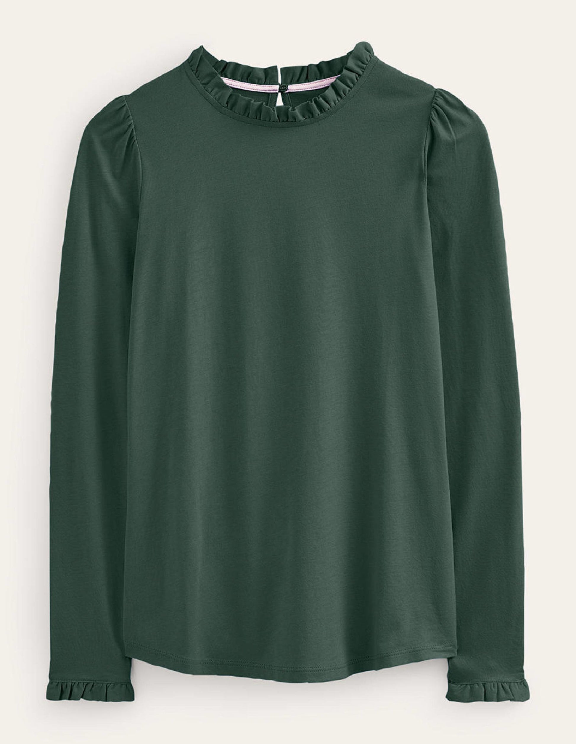 Supersoft Frill Detail Top-Chatsworth Green-5