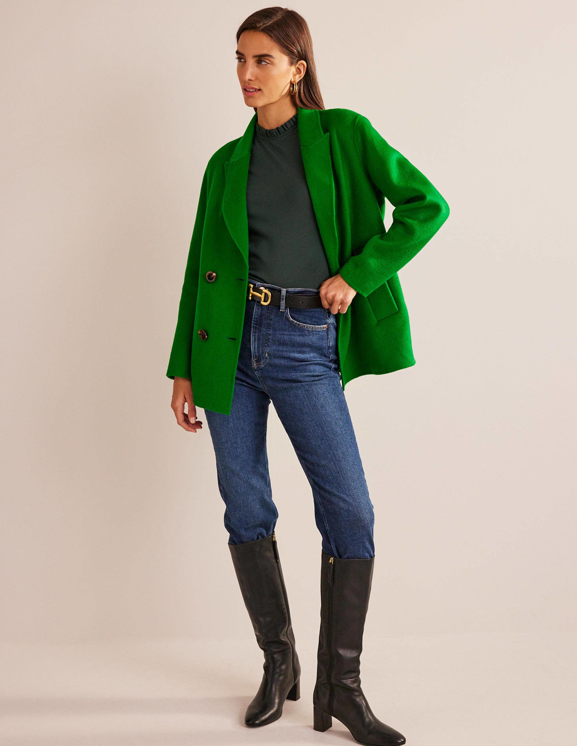 Supersoft Frill Detail Top-Chatsworth Green - Image 4