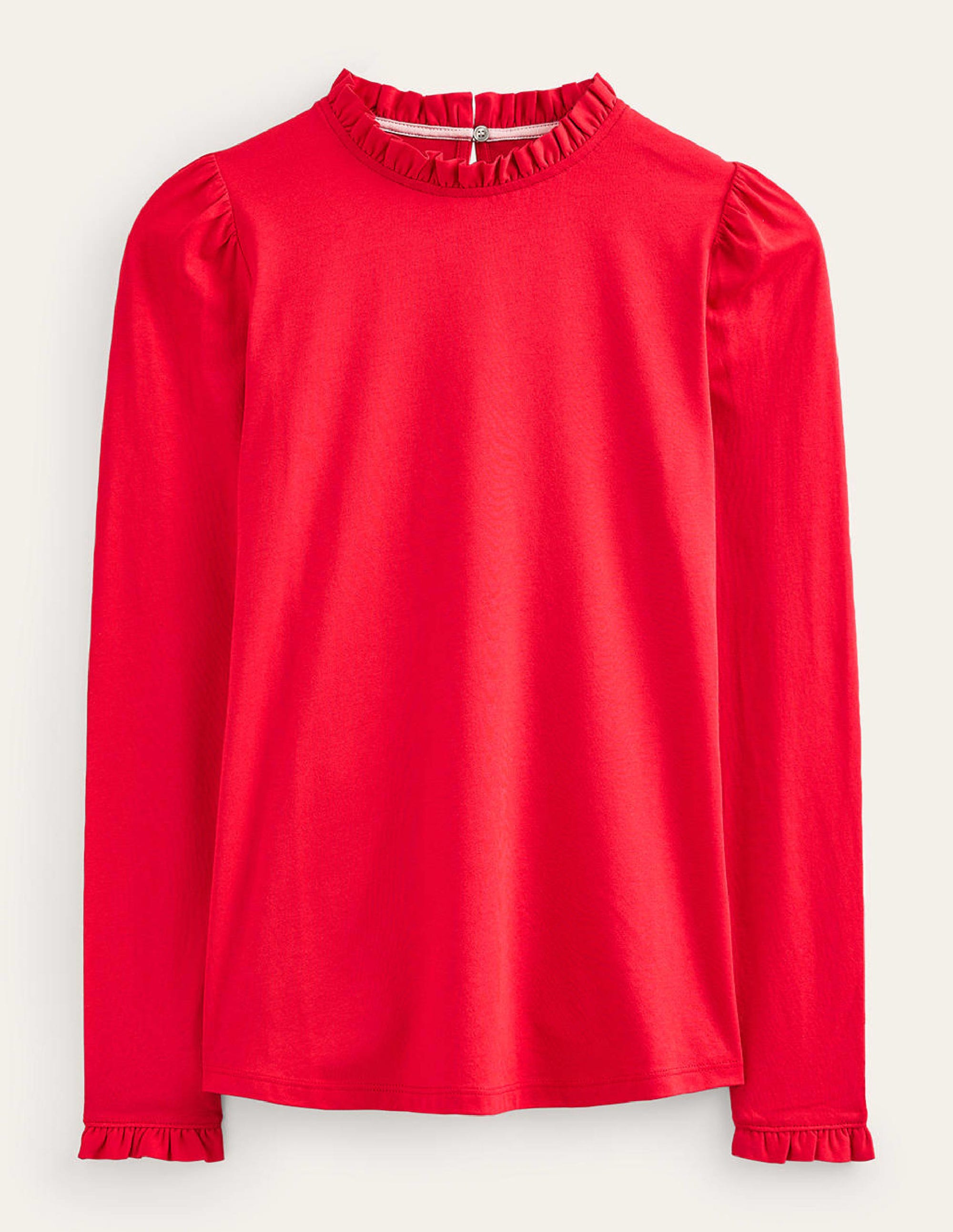 Supersoft Frill Detail Top-Salsa - Image 5
