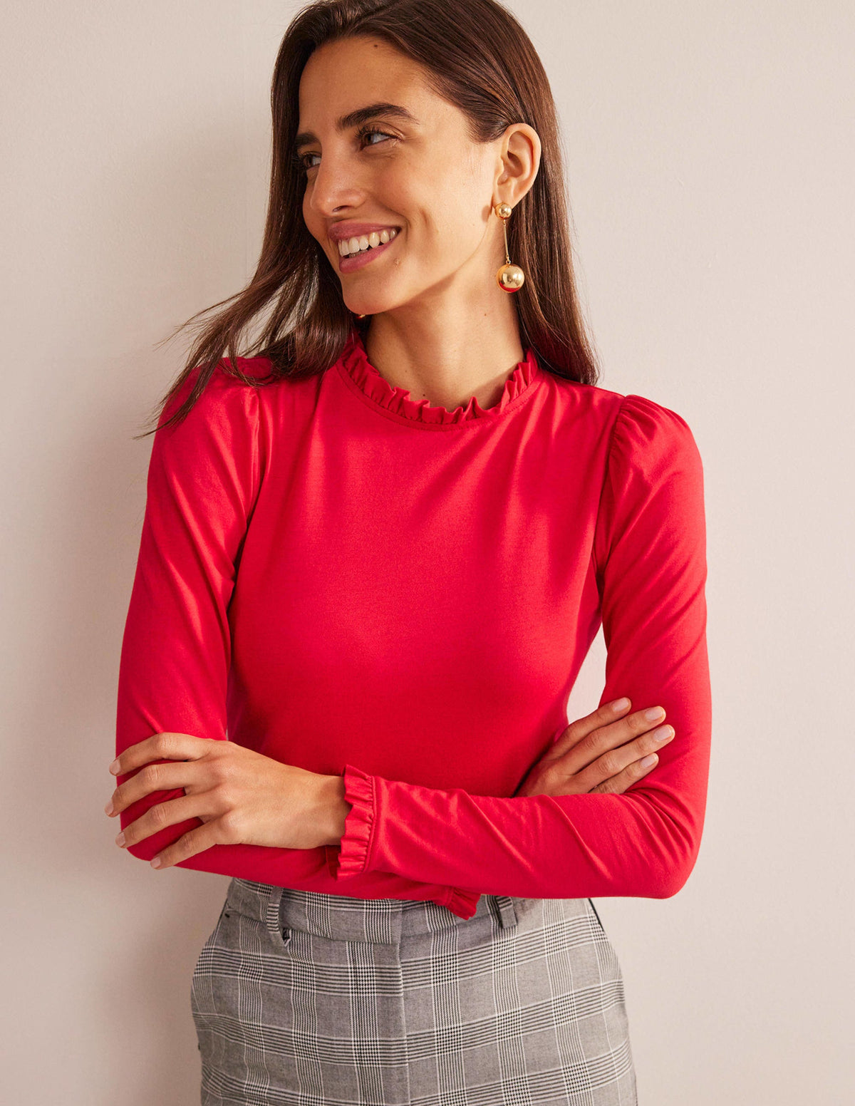 Supersoft Frill Detail Top-Salsa-1