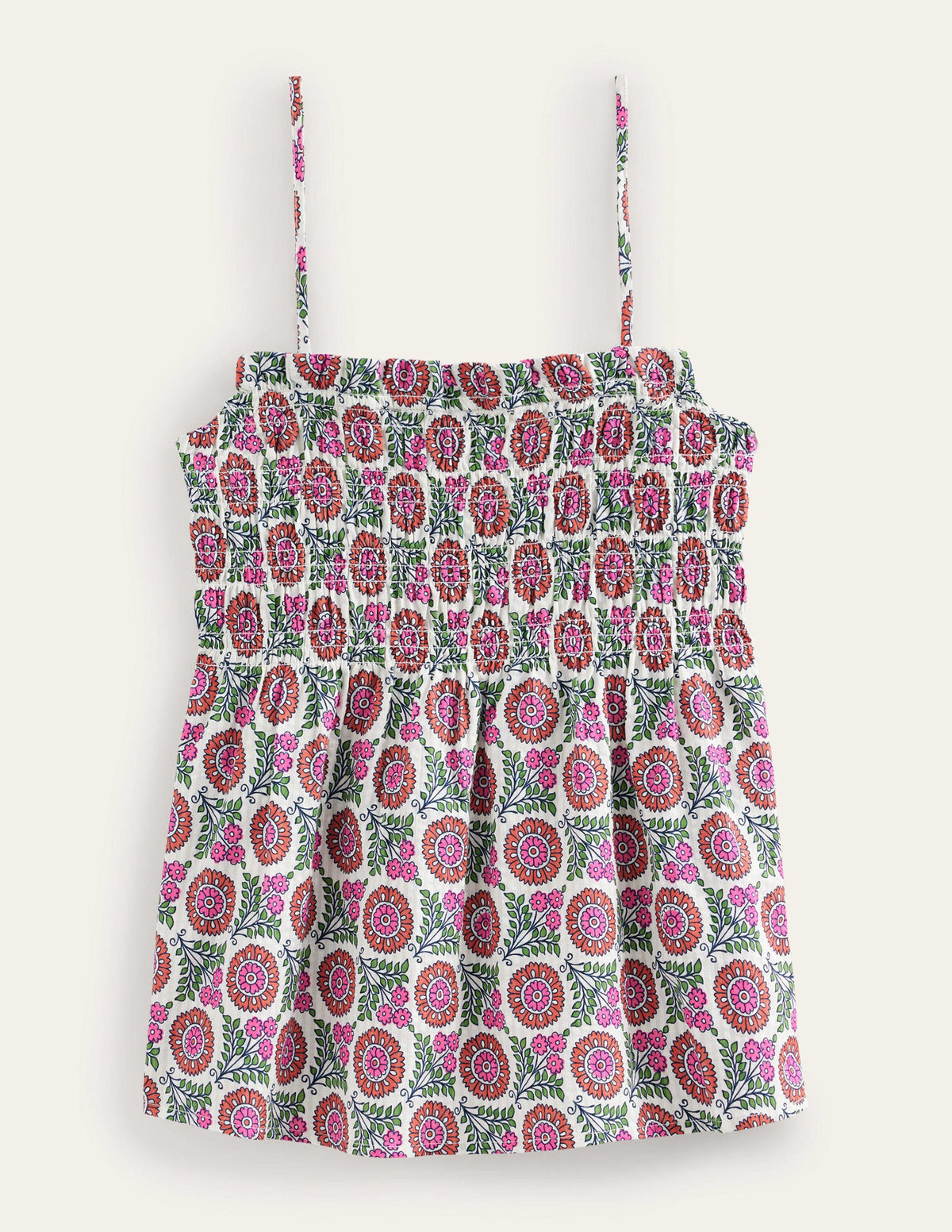Smocked Cami Top-Gin Fizz, Sunflower Sprig - Image 5