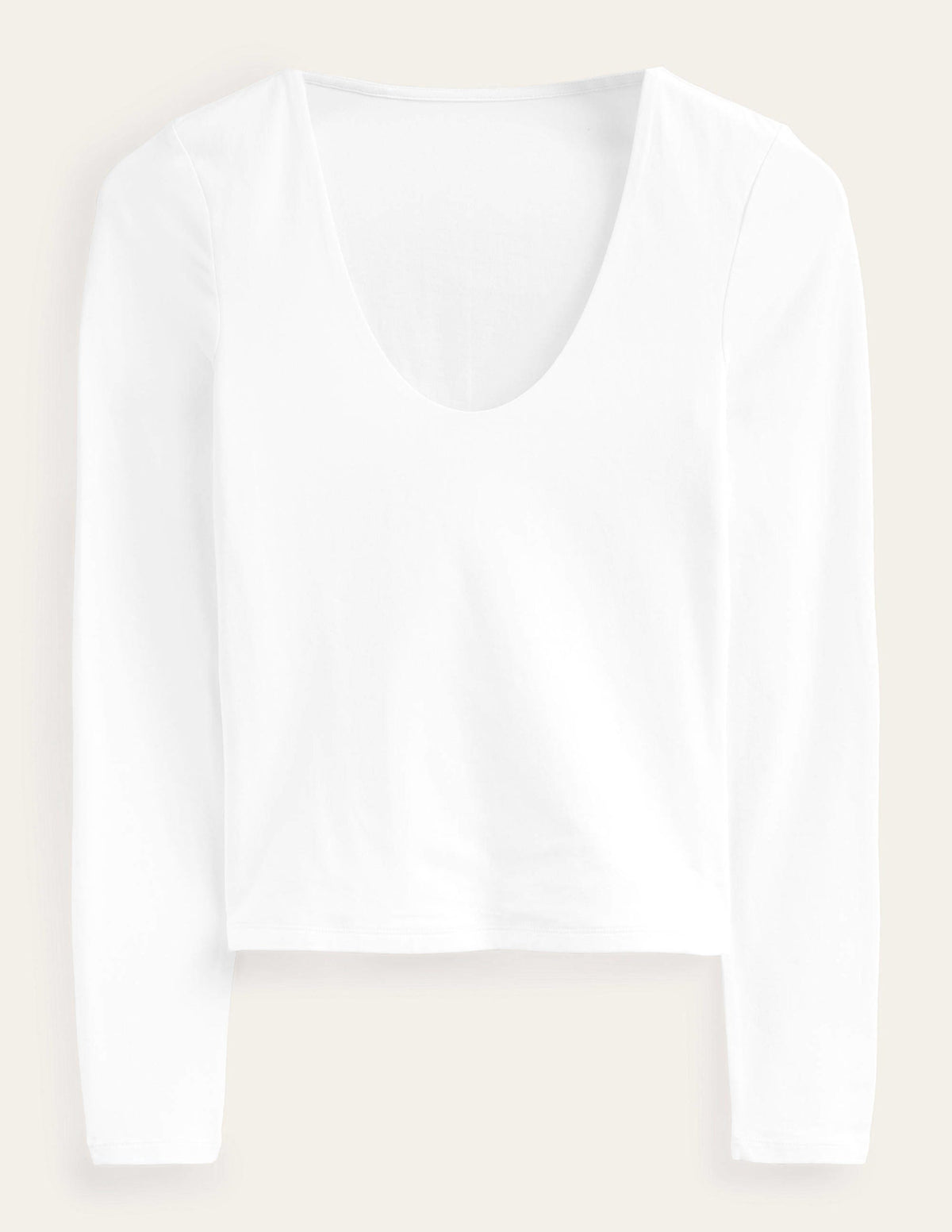 Double Layer Scoop Neck Top-White - Image 5