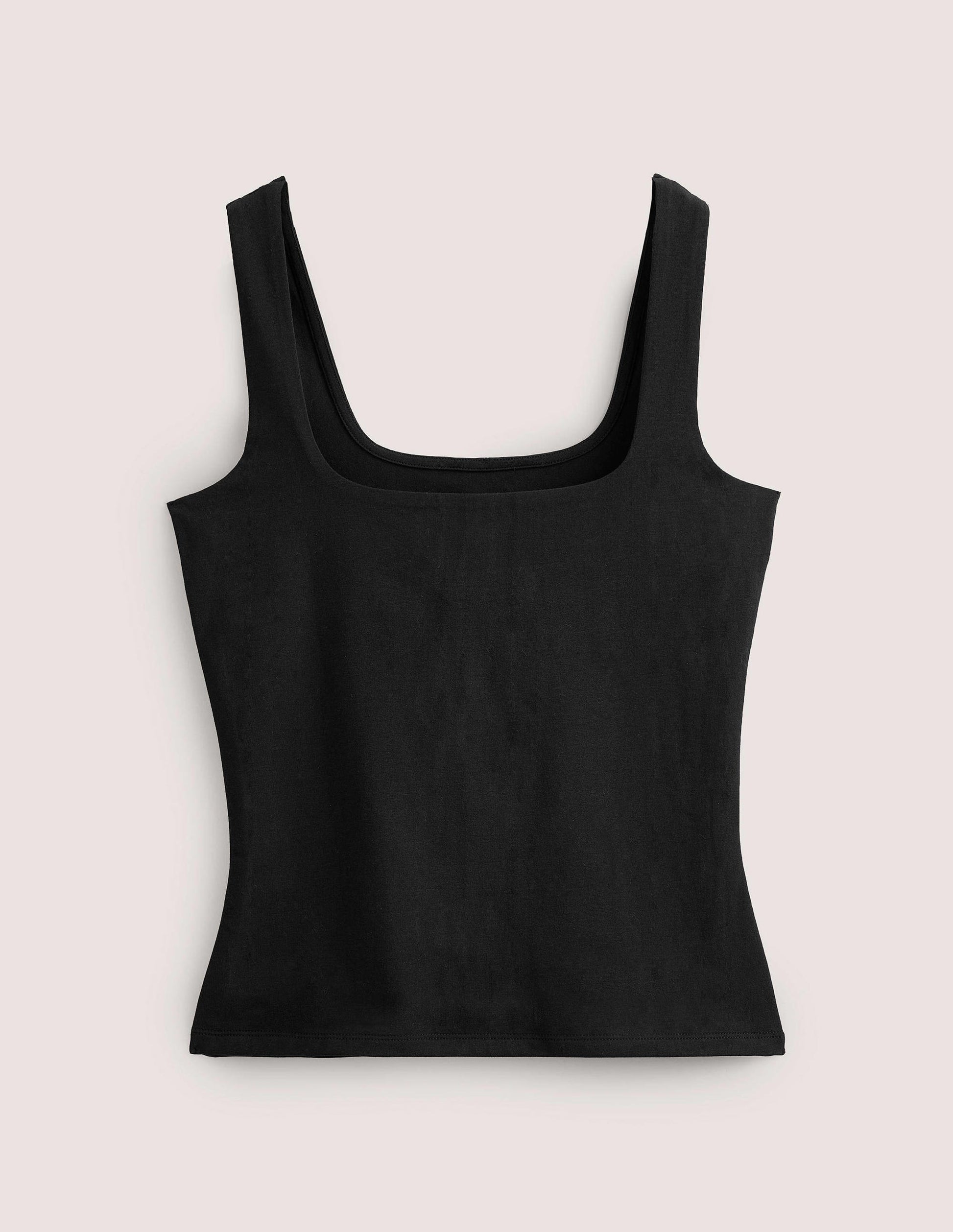 Double Layer Square Neck Tank-Black-5