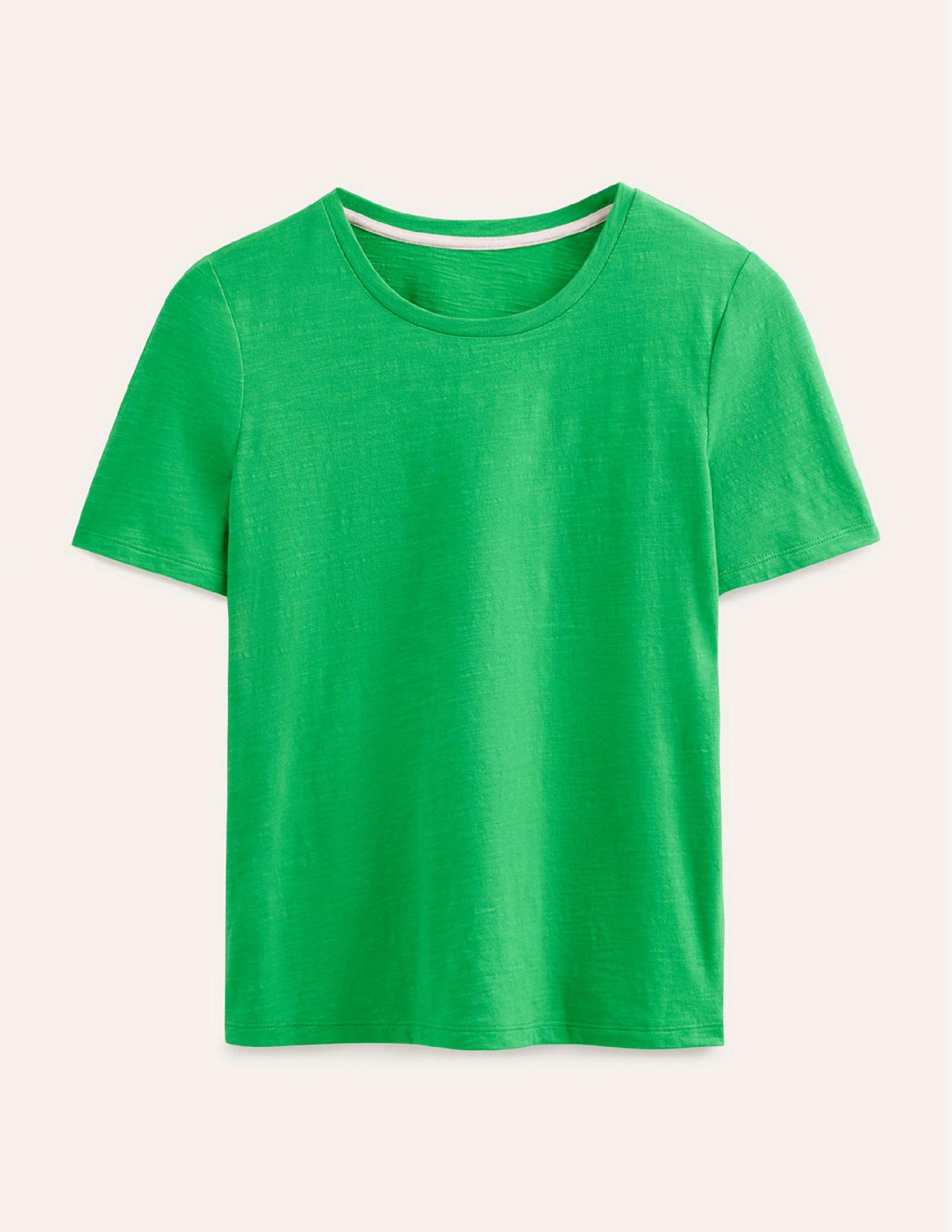 Cotton Crew Neck T-Shirt-Bright Green-5