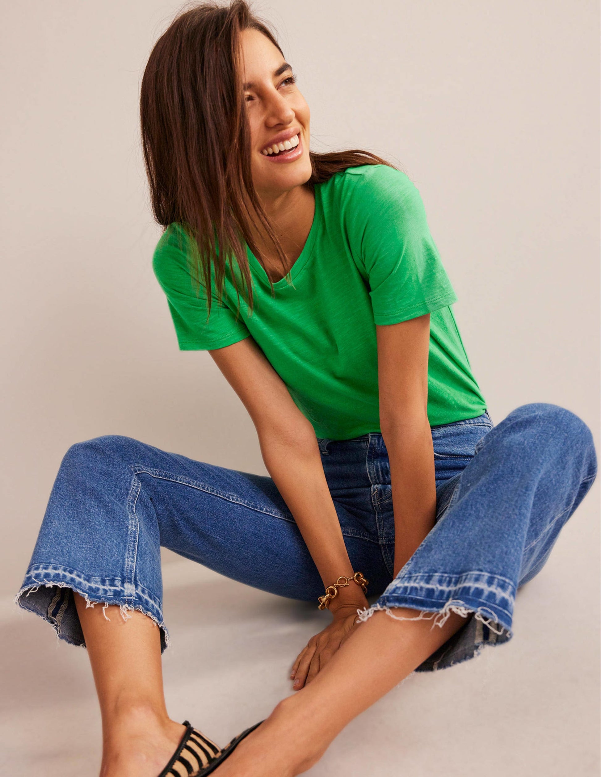 Cotton Crew Neck T-Shirt-Bright Green-1