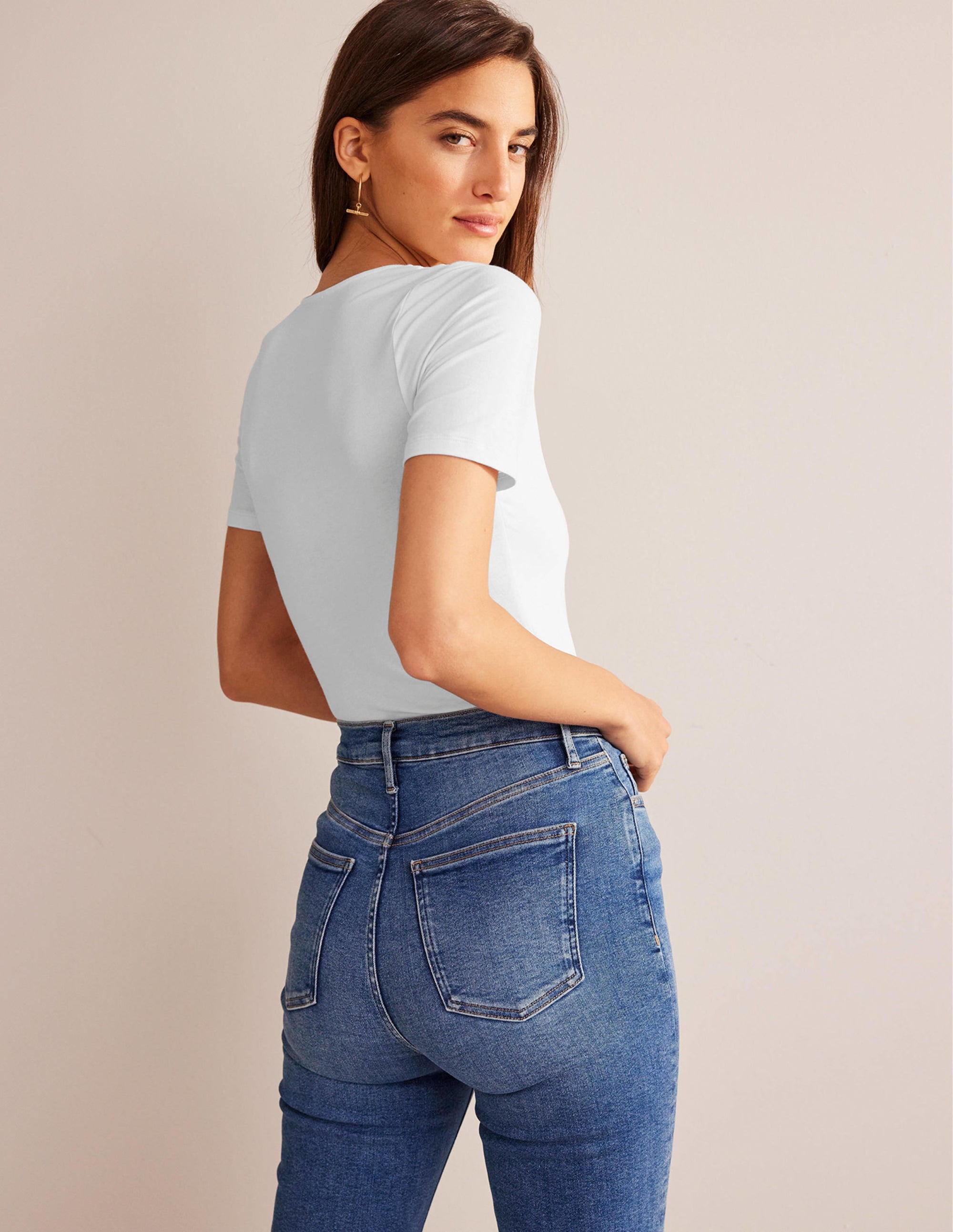 Double Layer Short Sleeve Top-White - Image 3