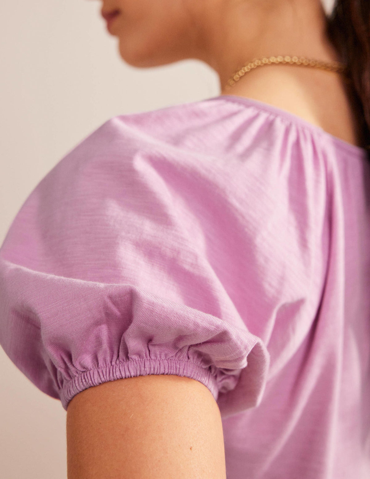 V-Neck Jersey Swing Top-Soft Lavender-2
