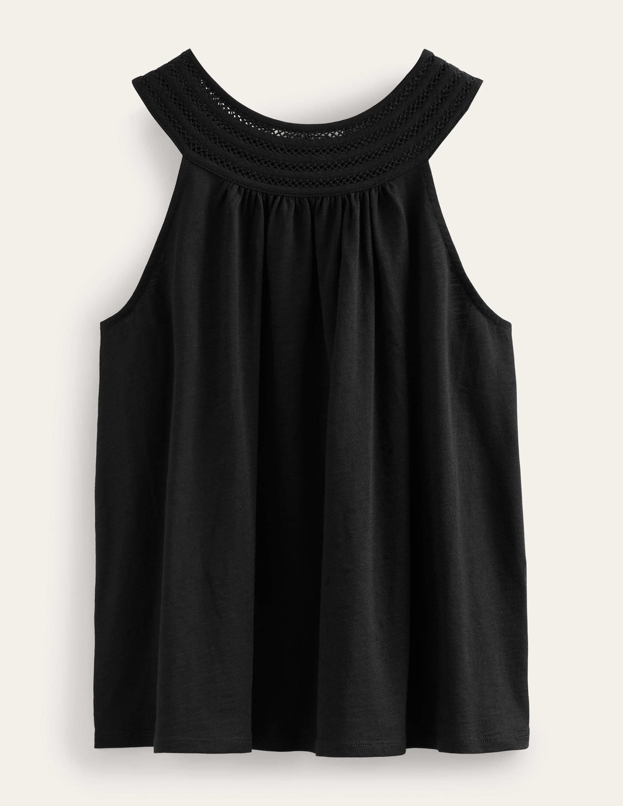 Trim Neck Jersey Swing Top-Black - Image 5
