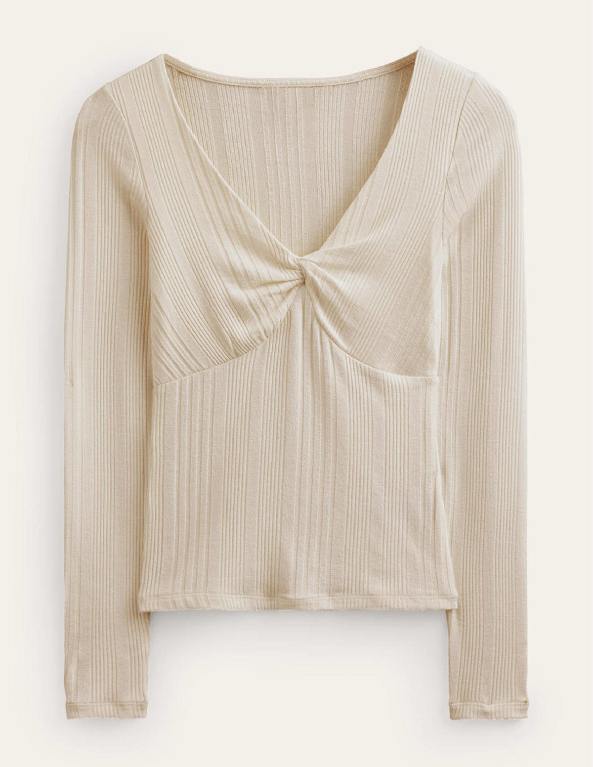 Tie Front Top-Ivory - Image 5
