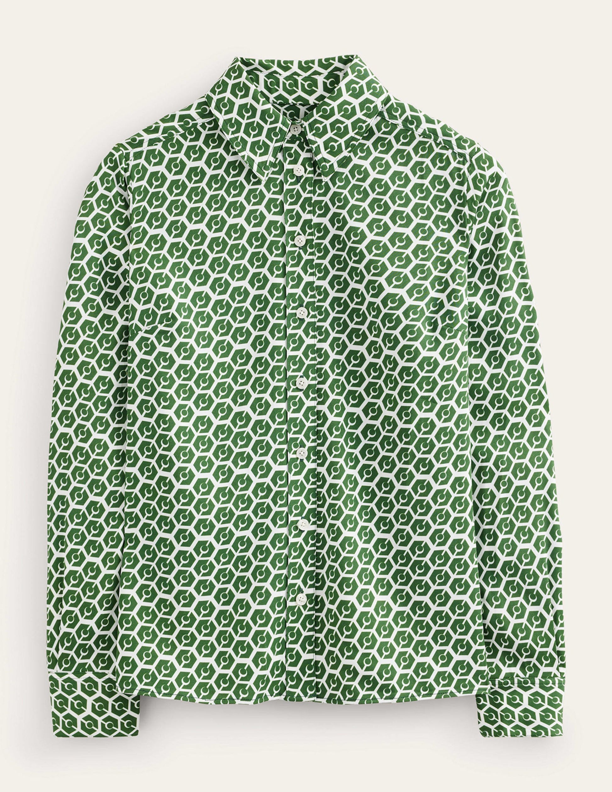 Straight-Fit Twill Shirt-Winter Green, Reverie-7