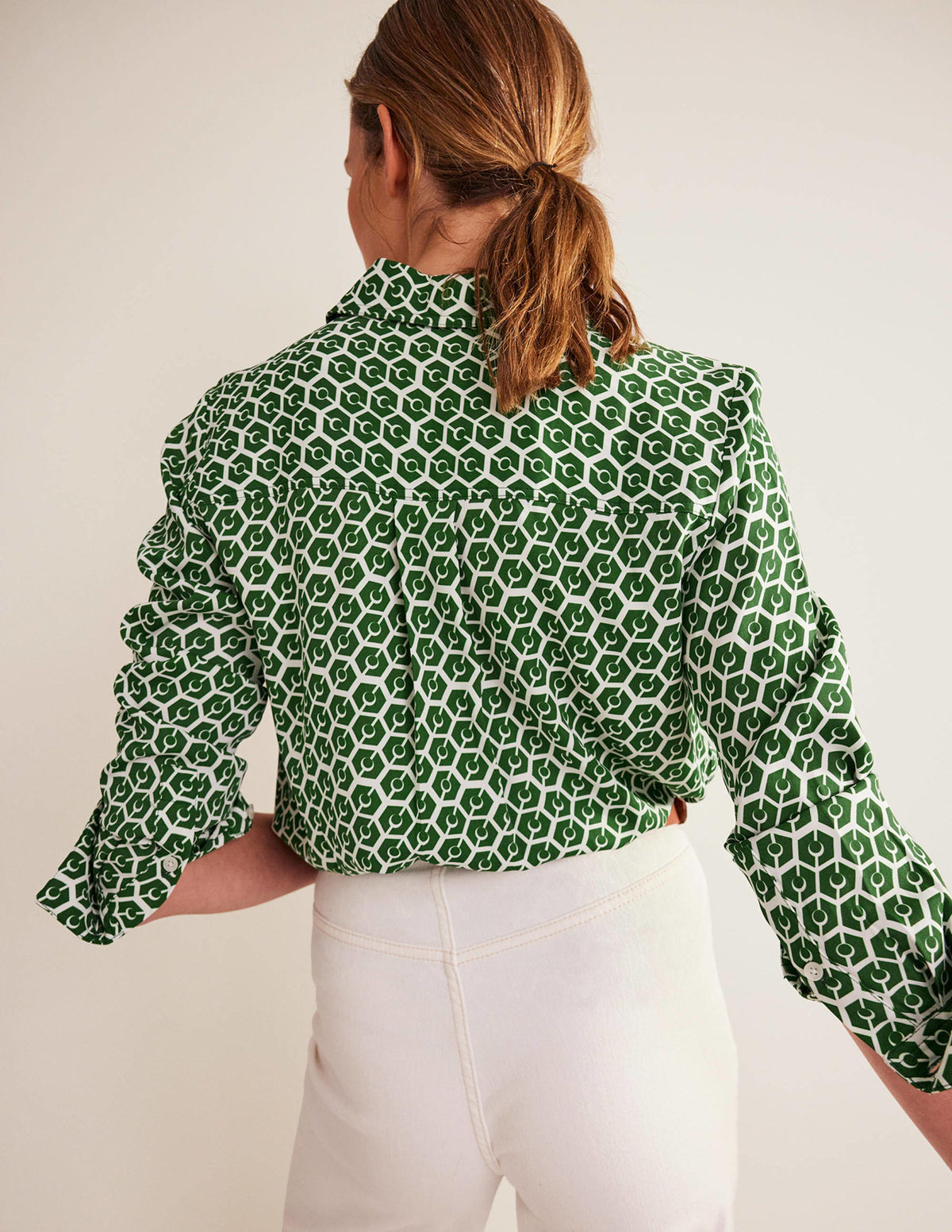 Straight-Fit Twill Shirt-Winter Green, Reverie-3