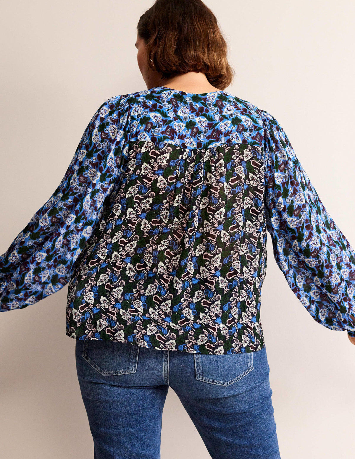 Printed V-Neck Blouse-Multi, Tulip Bloom - Image 6