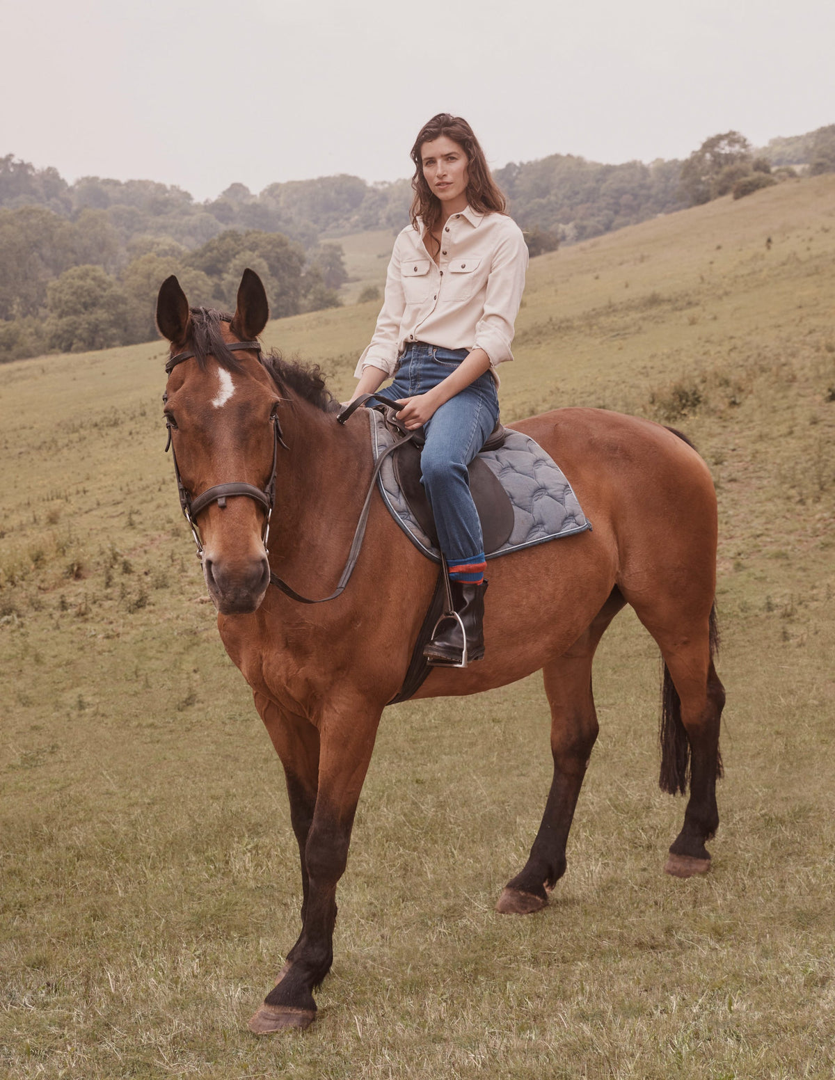 Straight-Fit Corduroy Shirt-Vanilla - Image 5