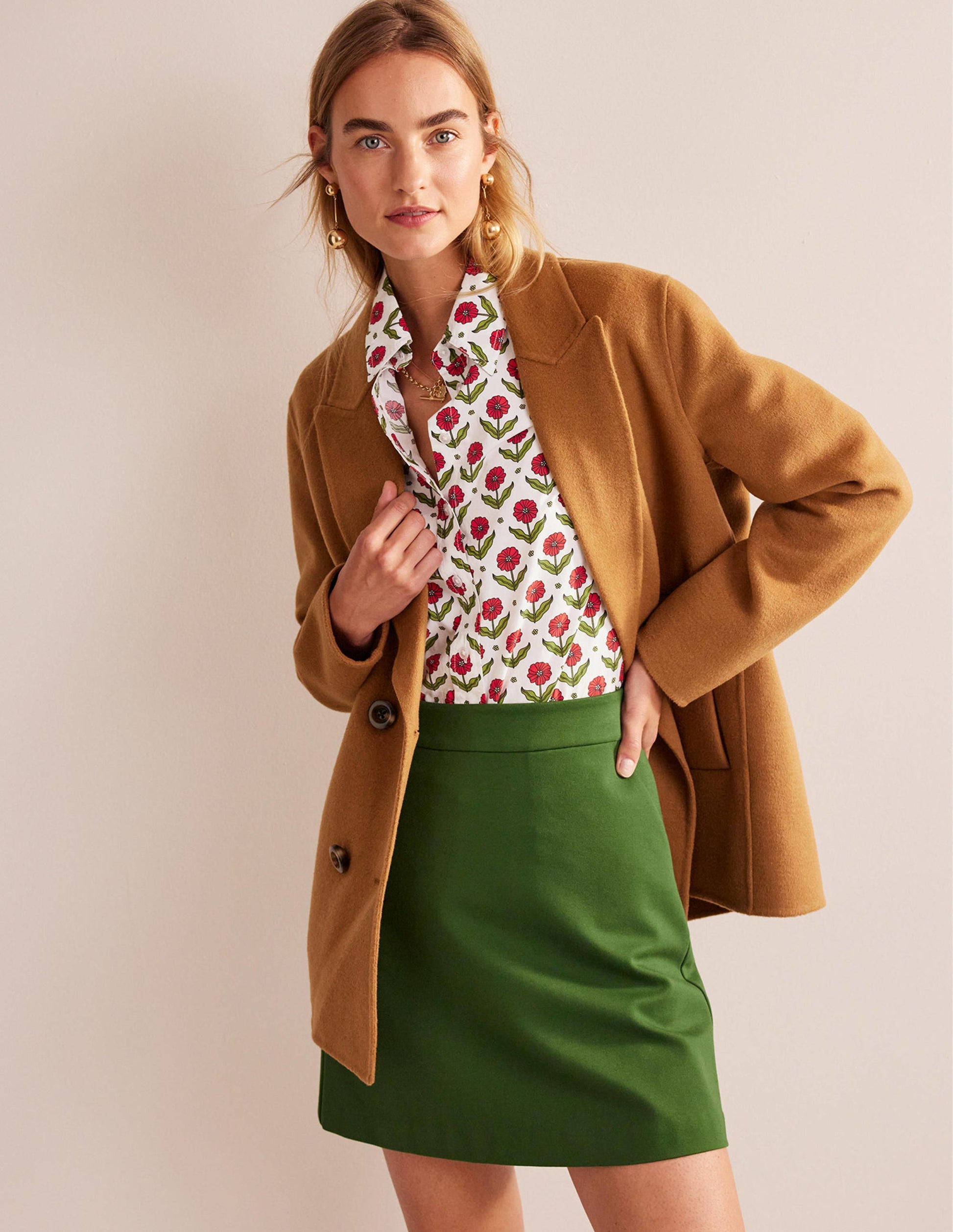 Sienna Cotton Shirt-Ivory, Daisy Foliage-5