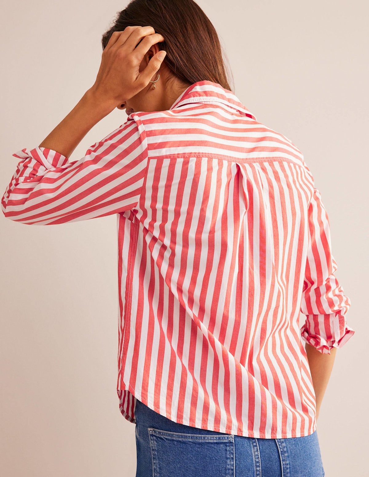Sienna Cotton Shirt-Bright Red Stripe - Image 3