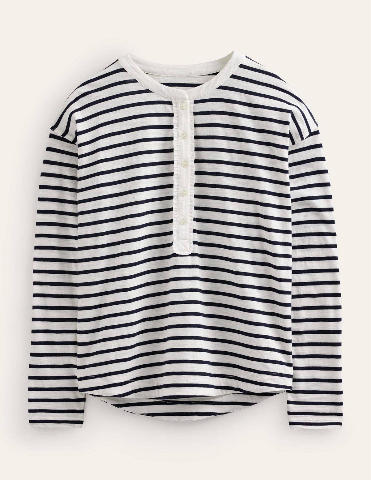 Rosie Stripe T-Shirt-Ivory, Navy-6