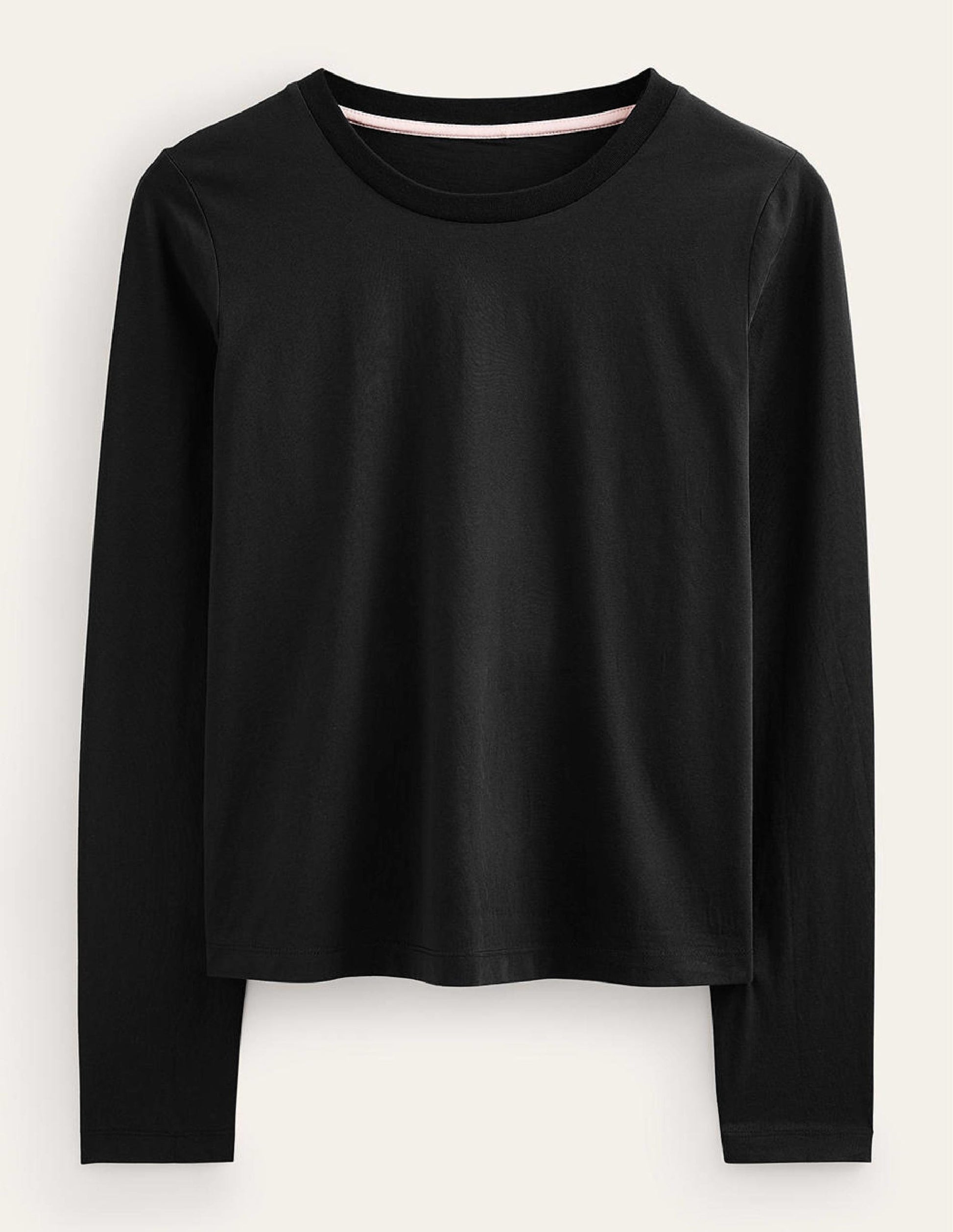 Pure Cotton Long Sleeve Top-Black-5