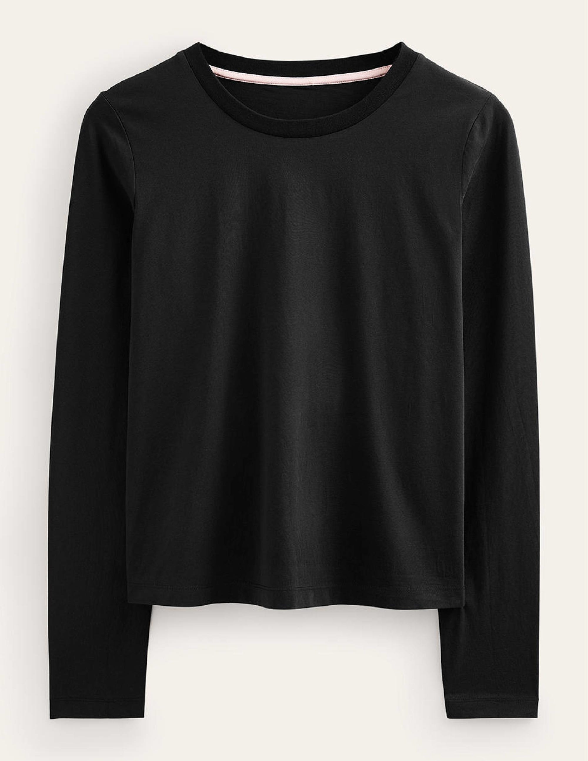 Pure Cotton Long Sleeve Top-Black - Image 5