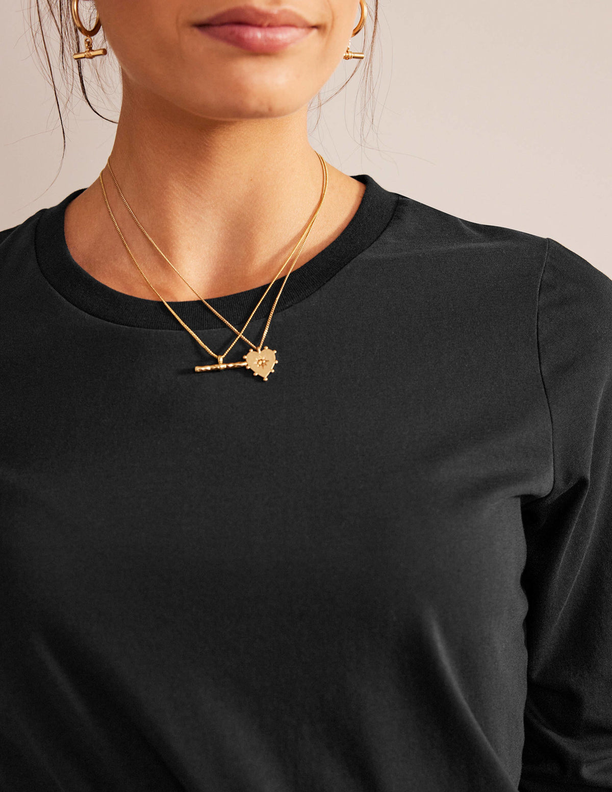 Pure Cotton Long Sleeve Top-Black - Image 2
