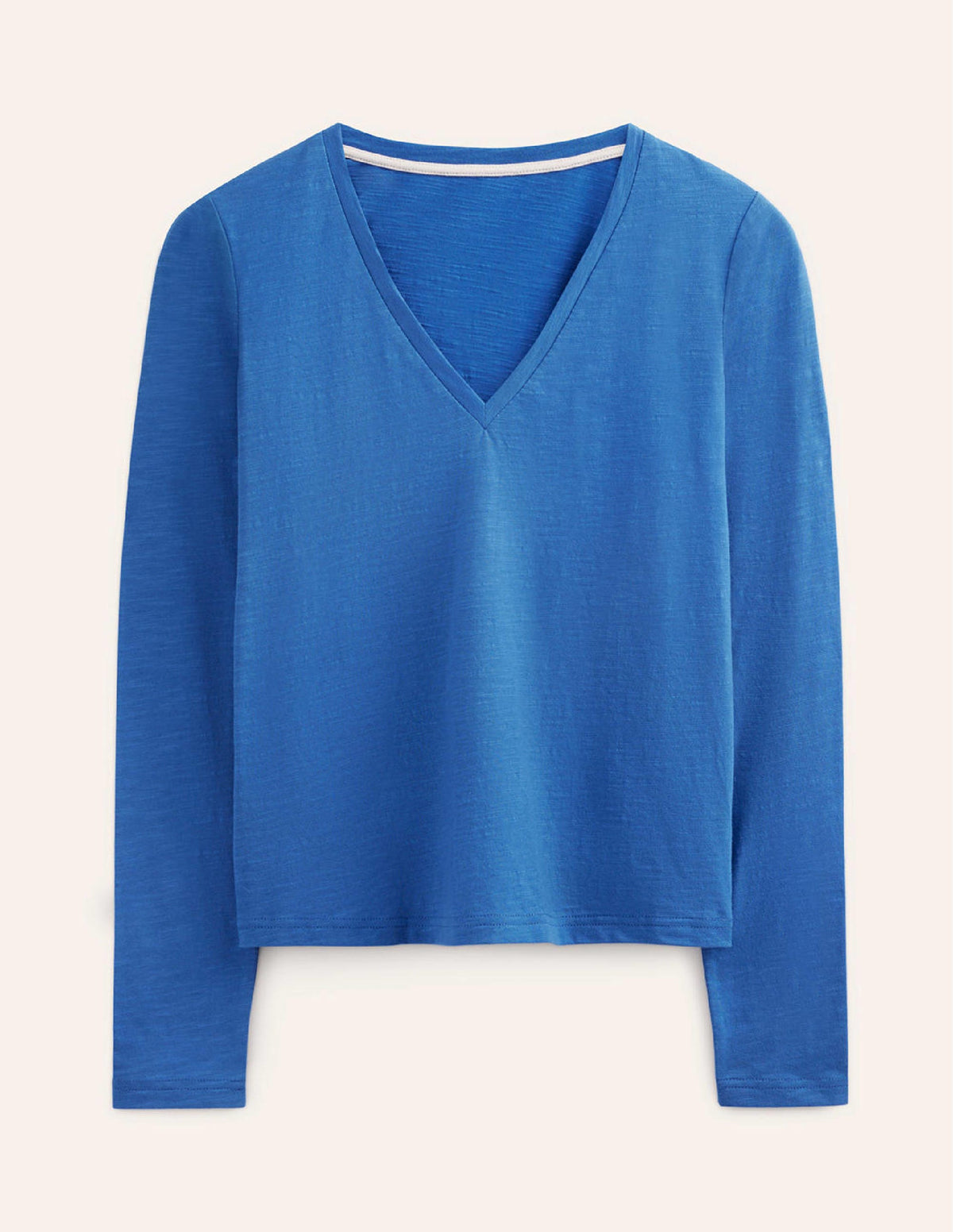 Cotton V-Neck Long Sleeve Top-Meadow Spring - Image 5