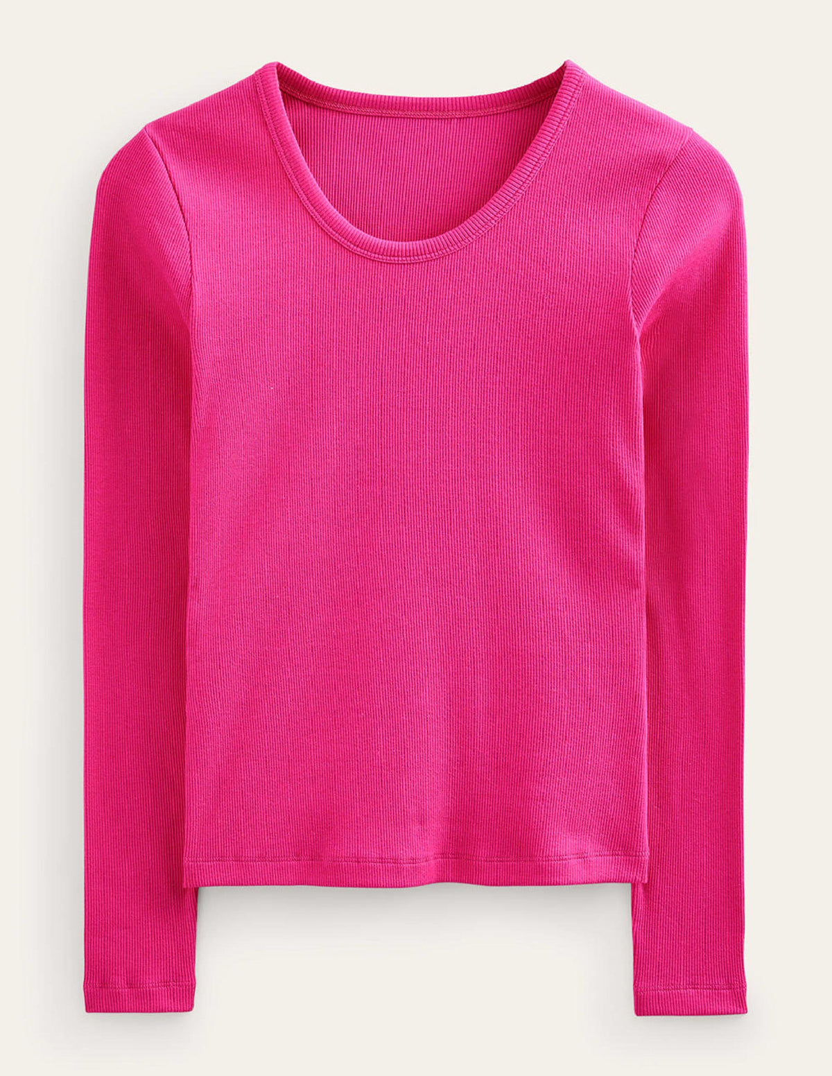 Cotton Rib Scoop Neck Top-Cabaret Pink - Image 5