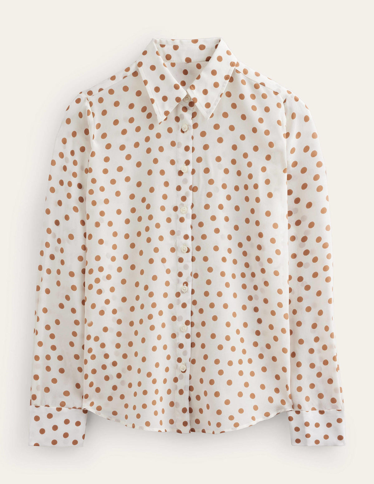 Sienna Silk Shirt-Camel, Dotty Spot - Image 7