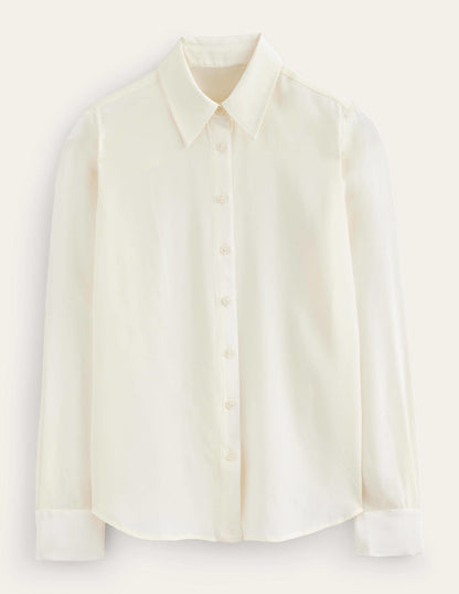 Sienna Silk Shirt-Ivory