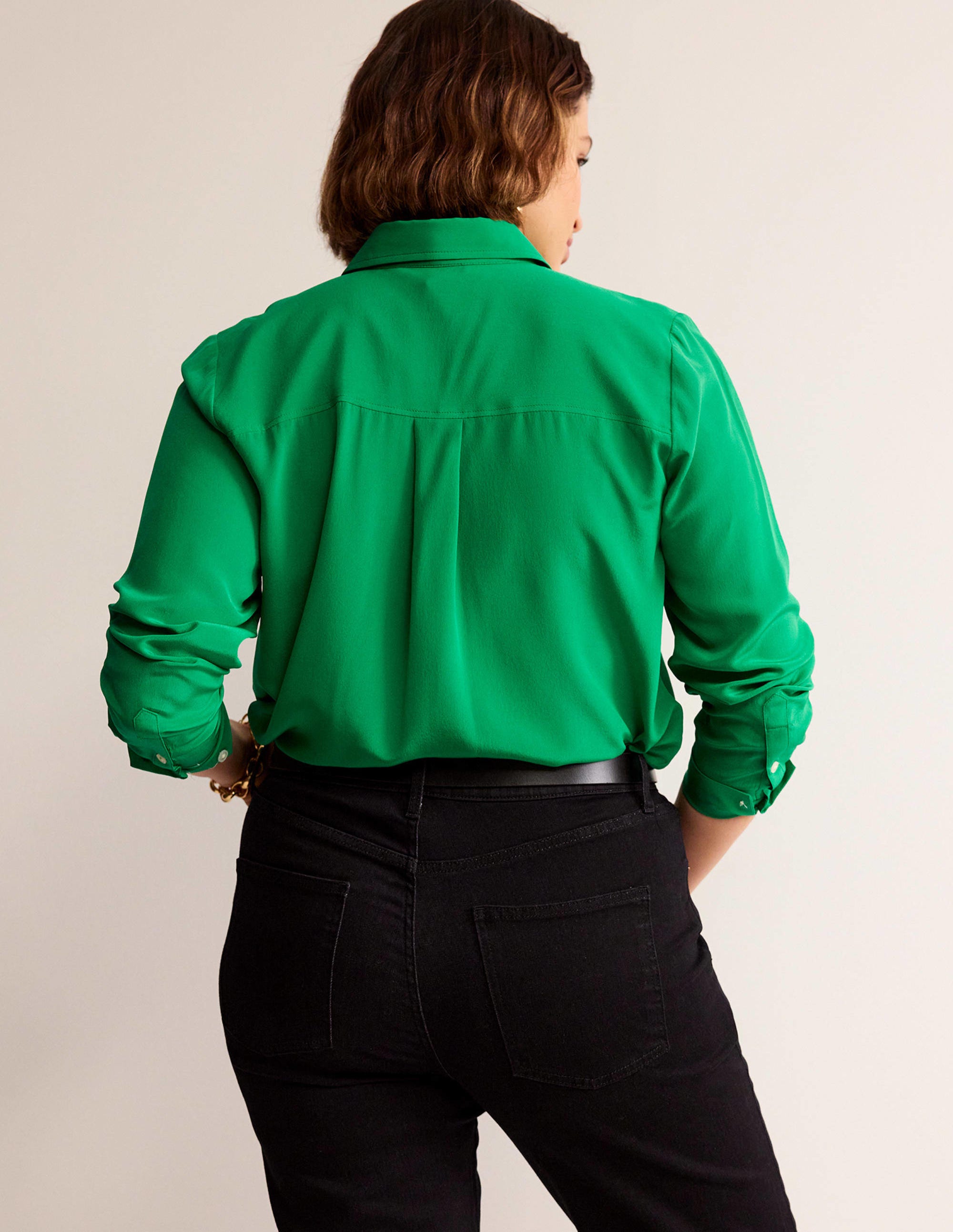 Sienna Silk Shirt-Meadow Green - Image 6
