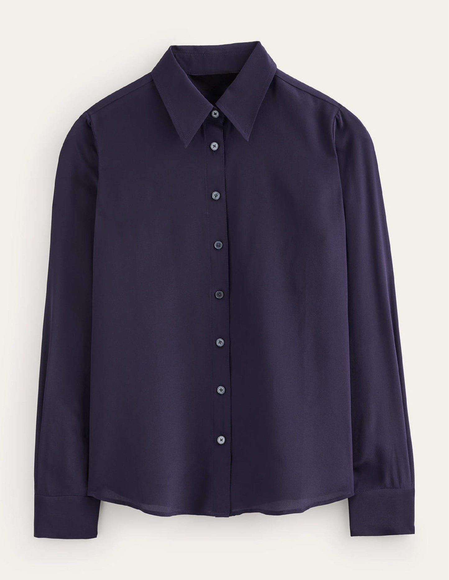 Sienna Silk Shirt-Navy