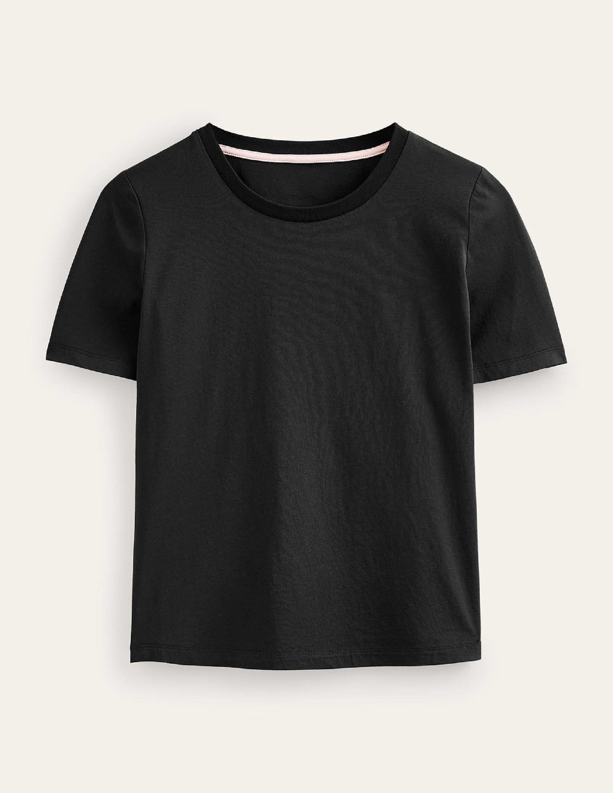 Pure Cotton Crew T-shirt-Black - Image 5