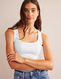 Essential Scoop-Neck Tank-White