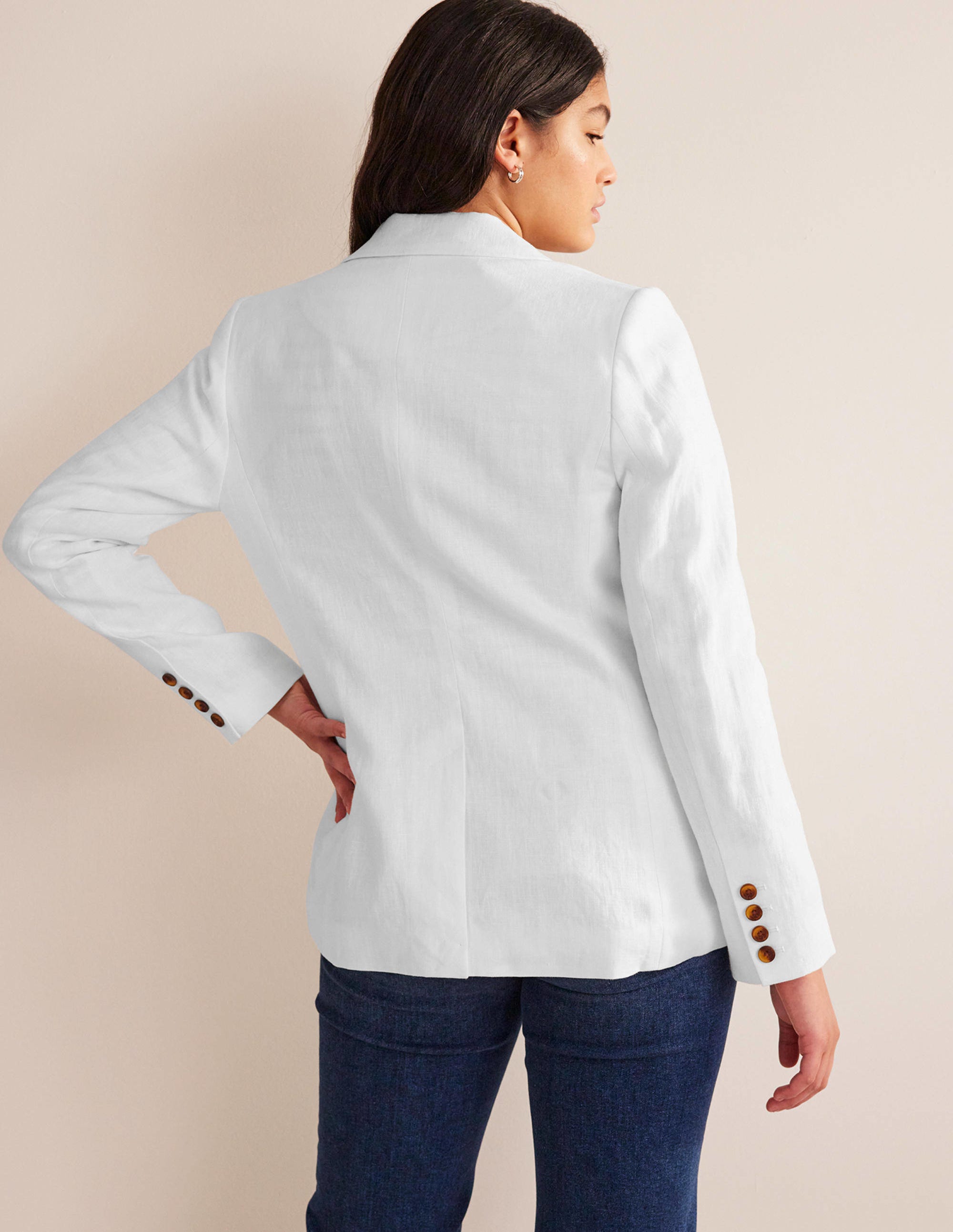 The Cambridge Linen Blazer-White - Image 2