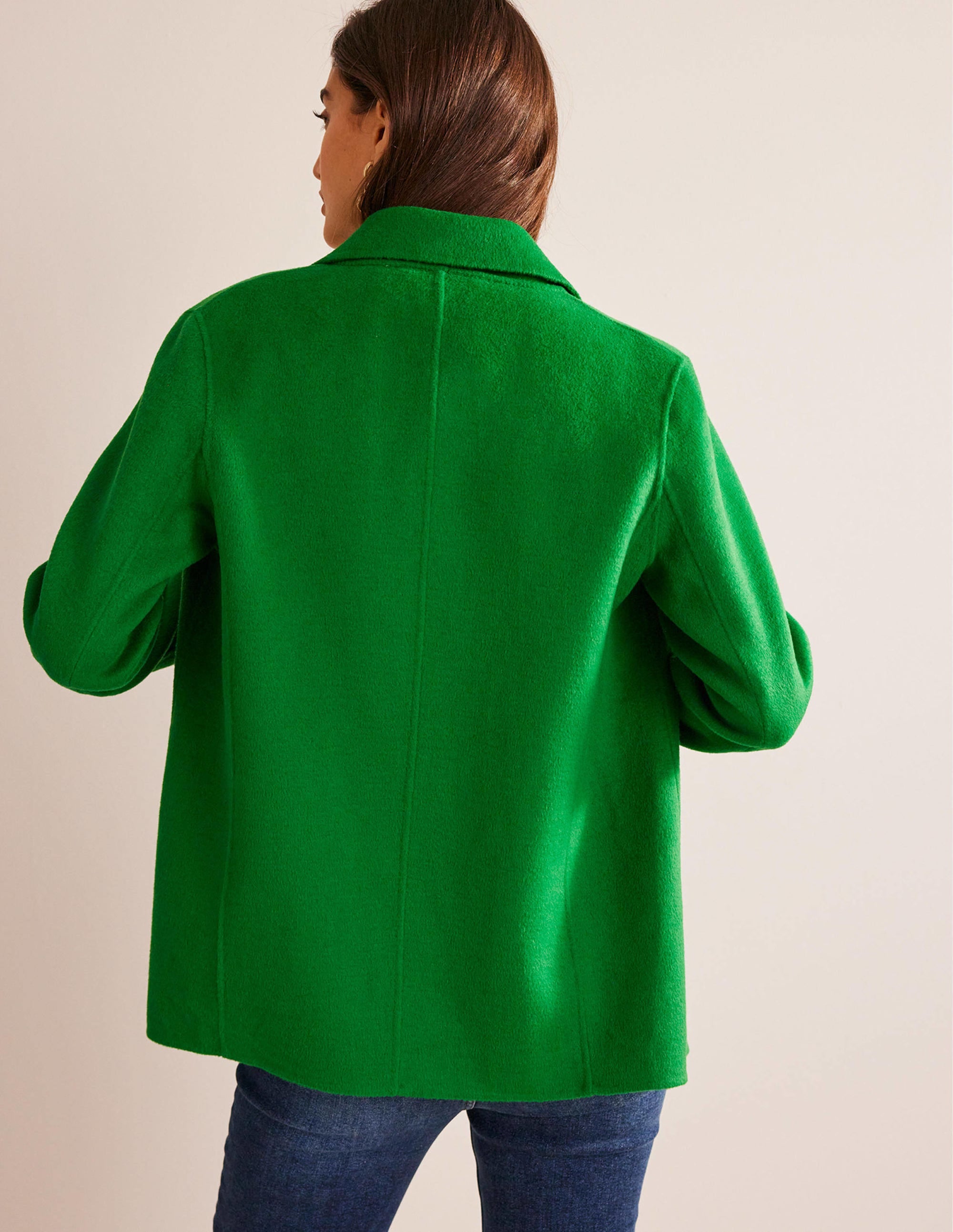 Wool-Blend Pea Coat-Highland Green - Image 3