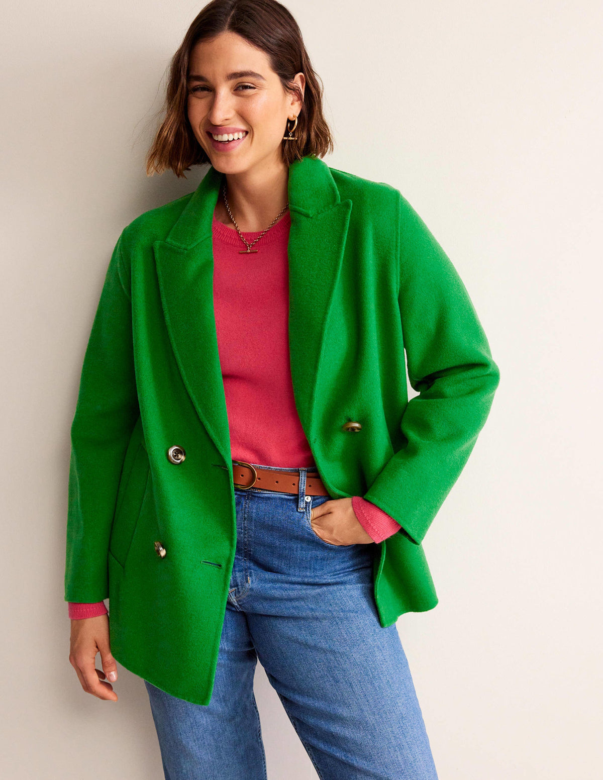 Wool-Blend Pea Coat-Highland Green - Image 6