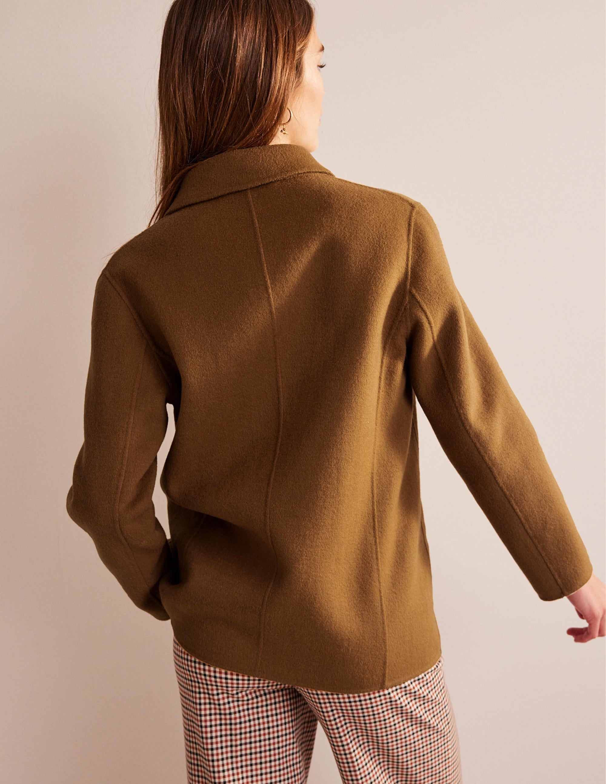 Wool-Blend Pea Coat-Camel - Image 3